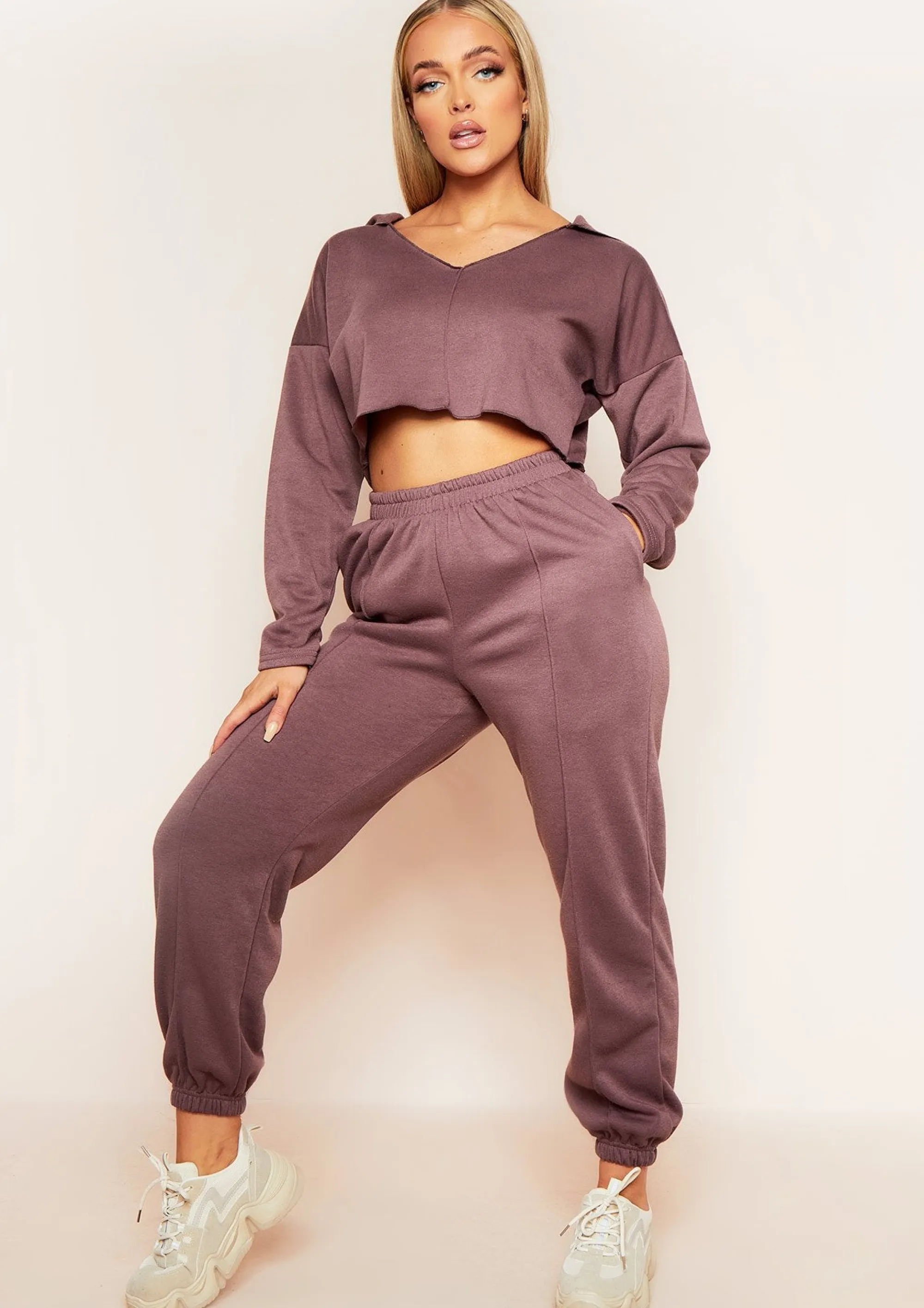 Missy Empire Anna Mocha Seam Detail Joggers^Women Tracksuits