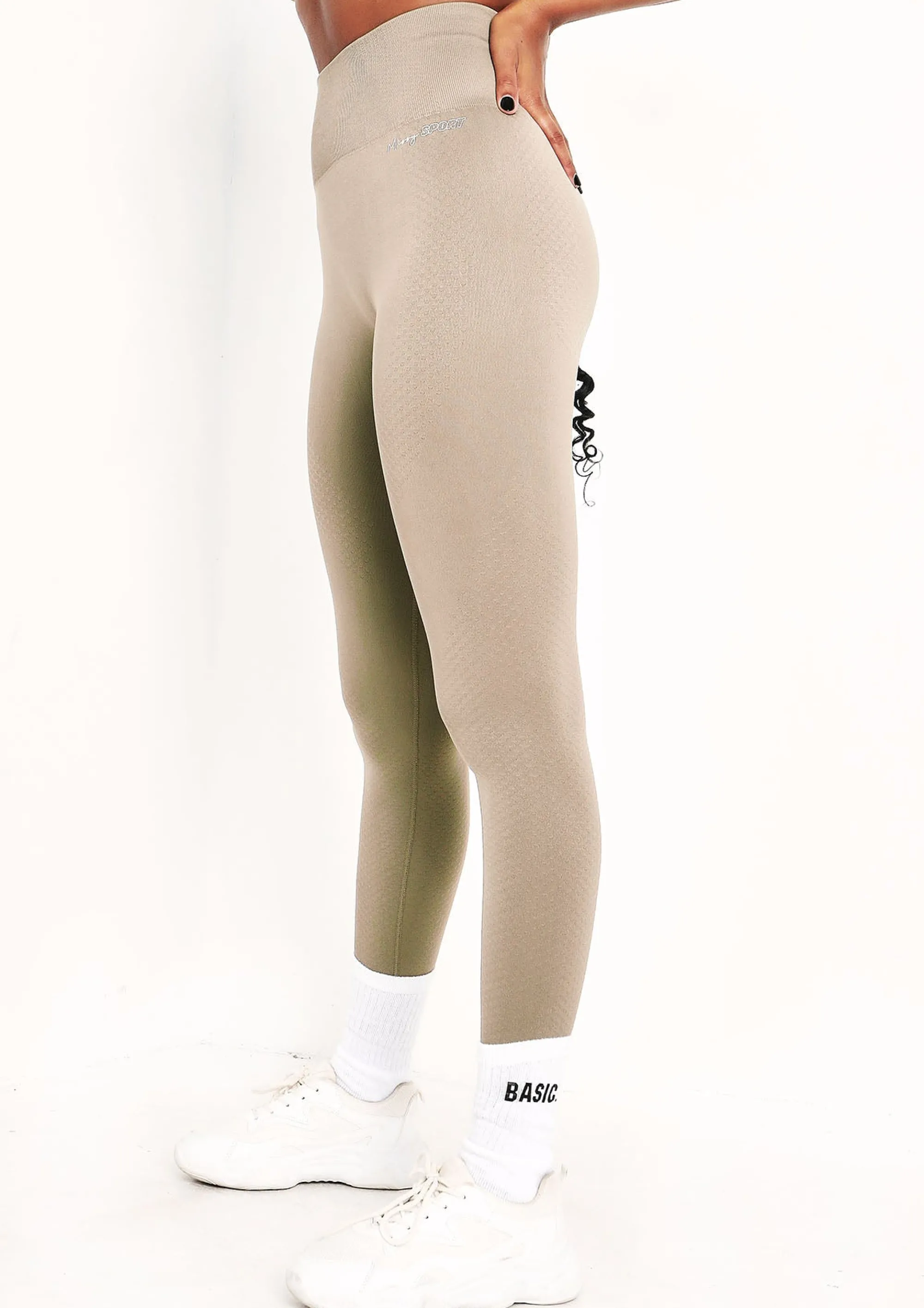 Missy Empire Anni Olive Missy Sport Seamless High Waisted Gym Leggings^Women Seamless & Shapewear