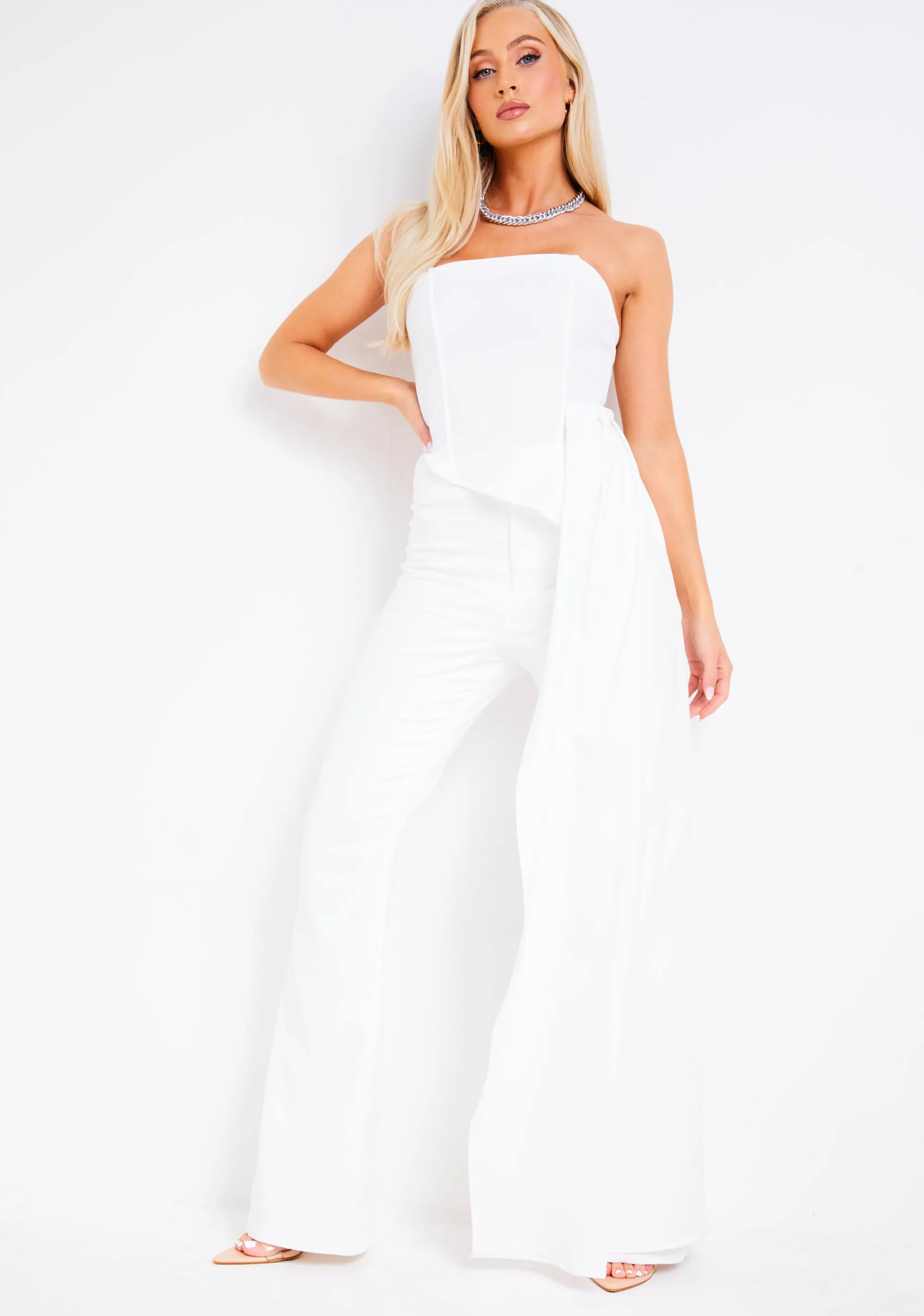 Missy Empire Aviana Ivory Drape Detail Corset Top Fashion