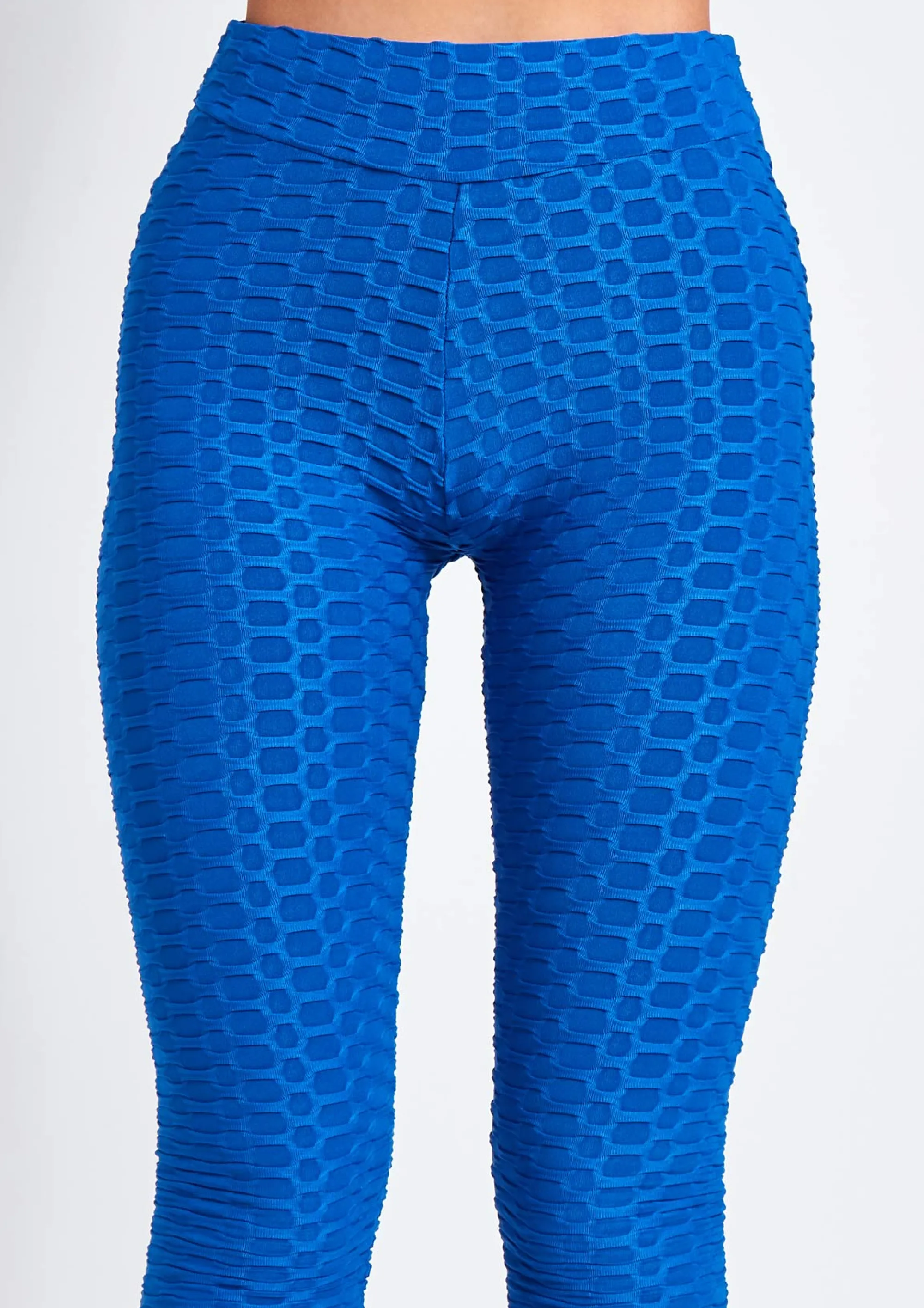 Missy Empire Ayvia Blue Waffle Active Ruched Bum Leggings^Women Leggings