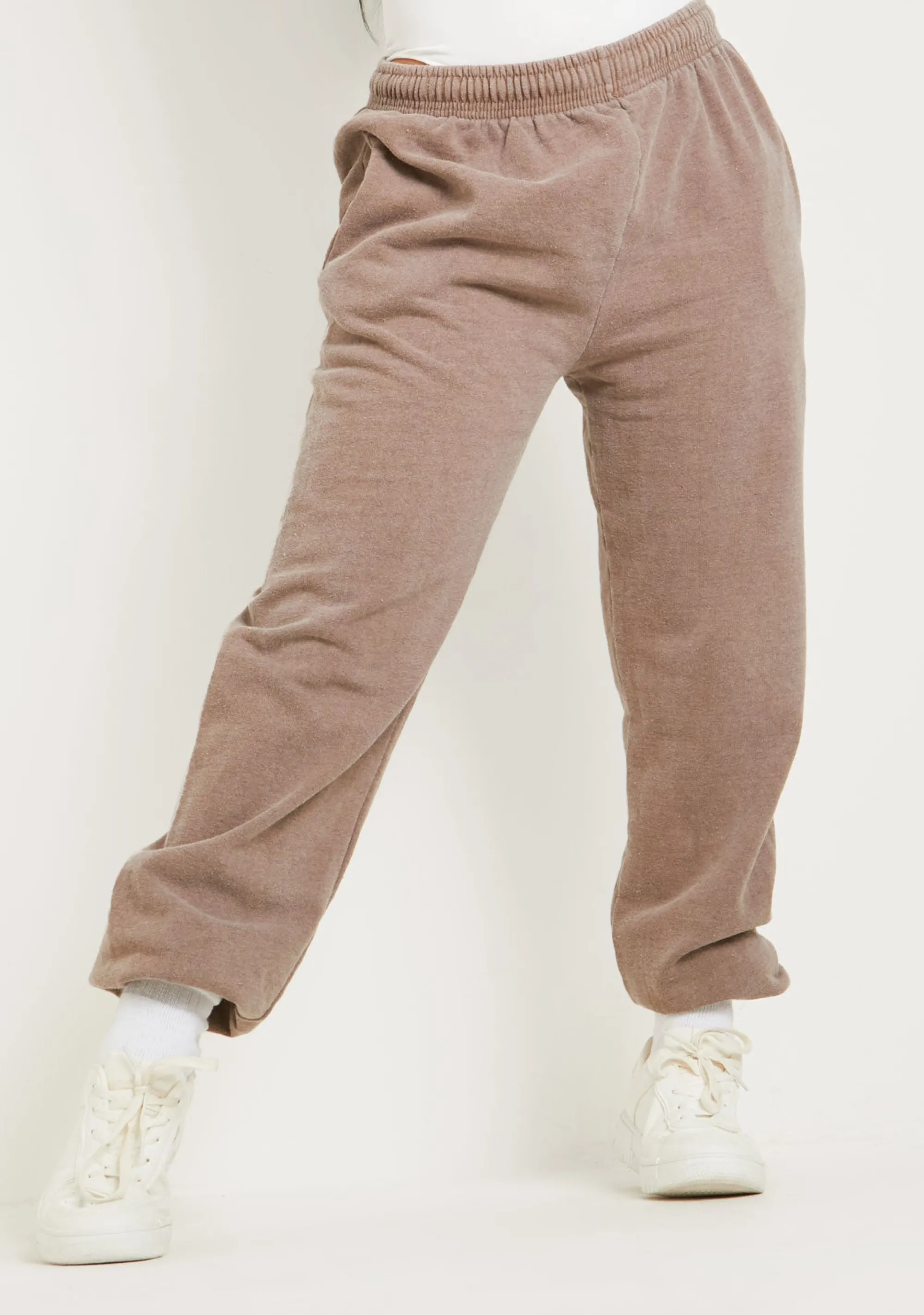 Missy Empire Blake Mocha Washed Casual Joggers^Women Tracksuits