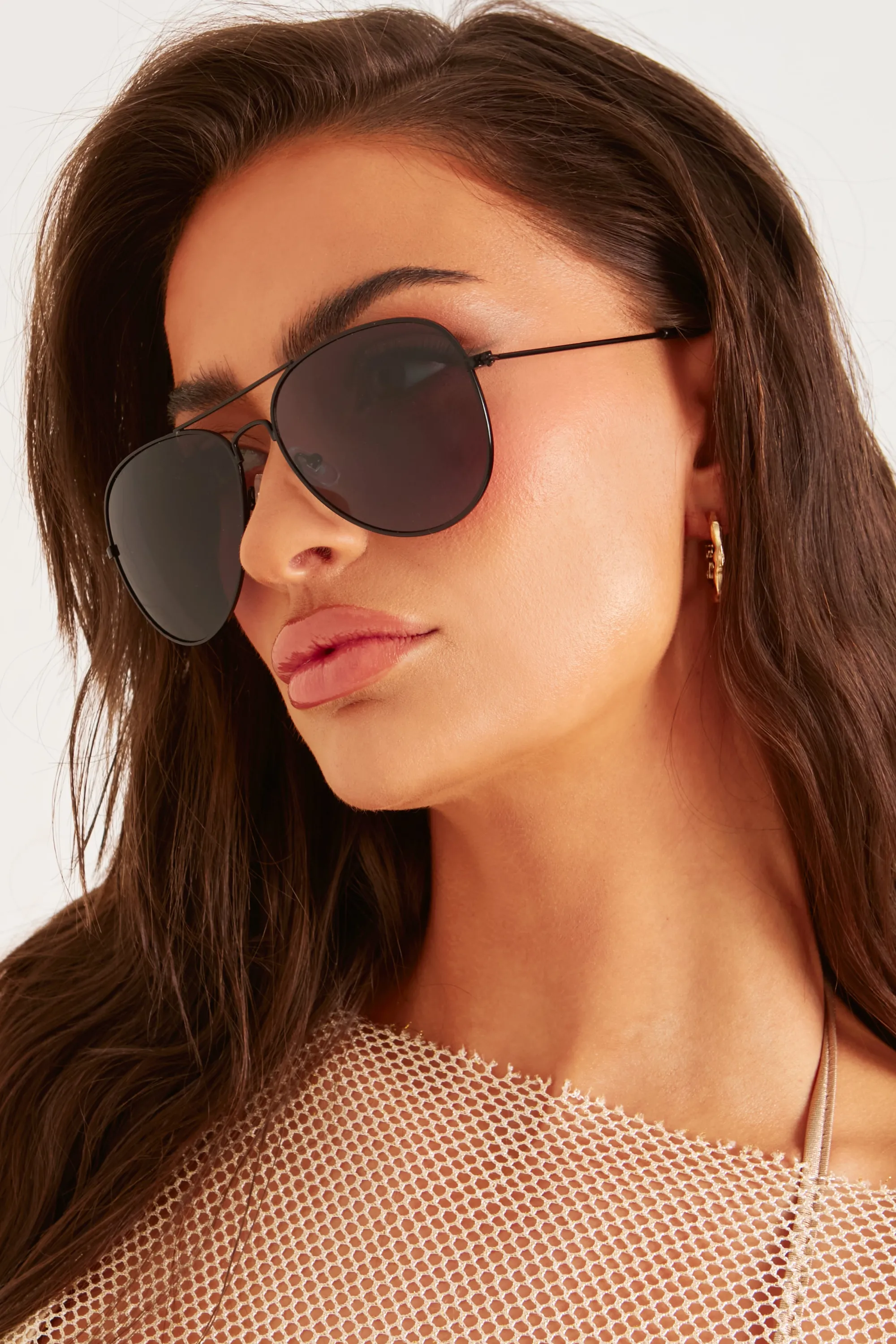 Missy Empire Brielle Black Aviator Sunglasses^Women Sunglasses