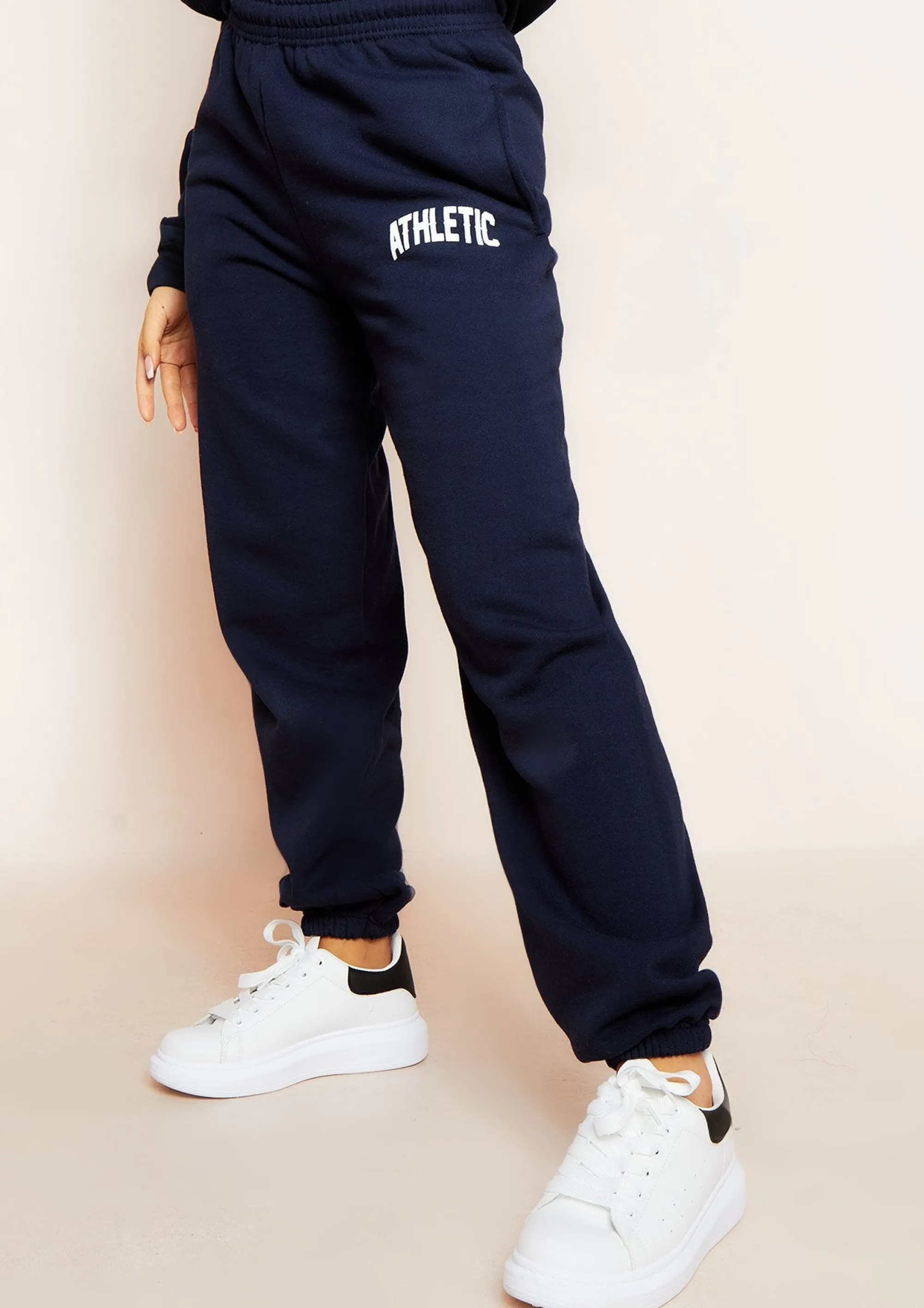 Missy Empire Brooklyn Navy 'Athletic' Slogan Casual Joggers Best Sale