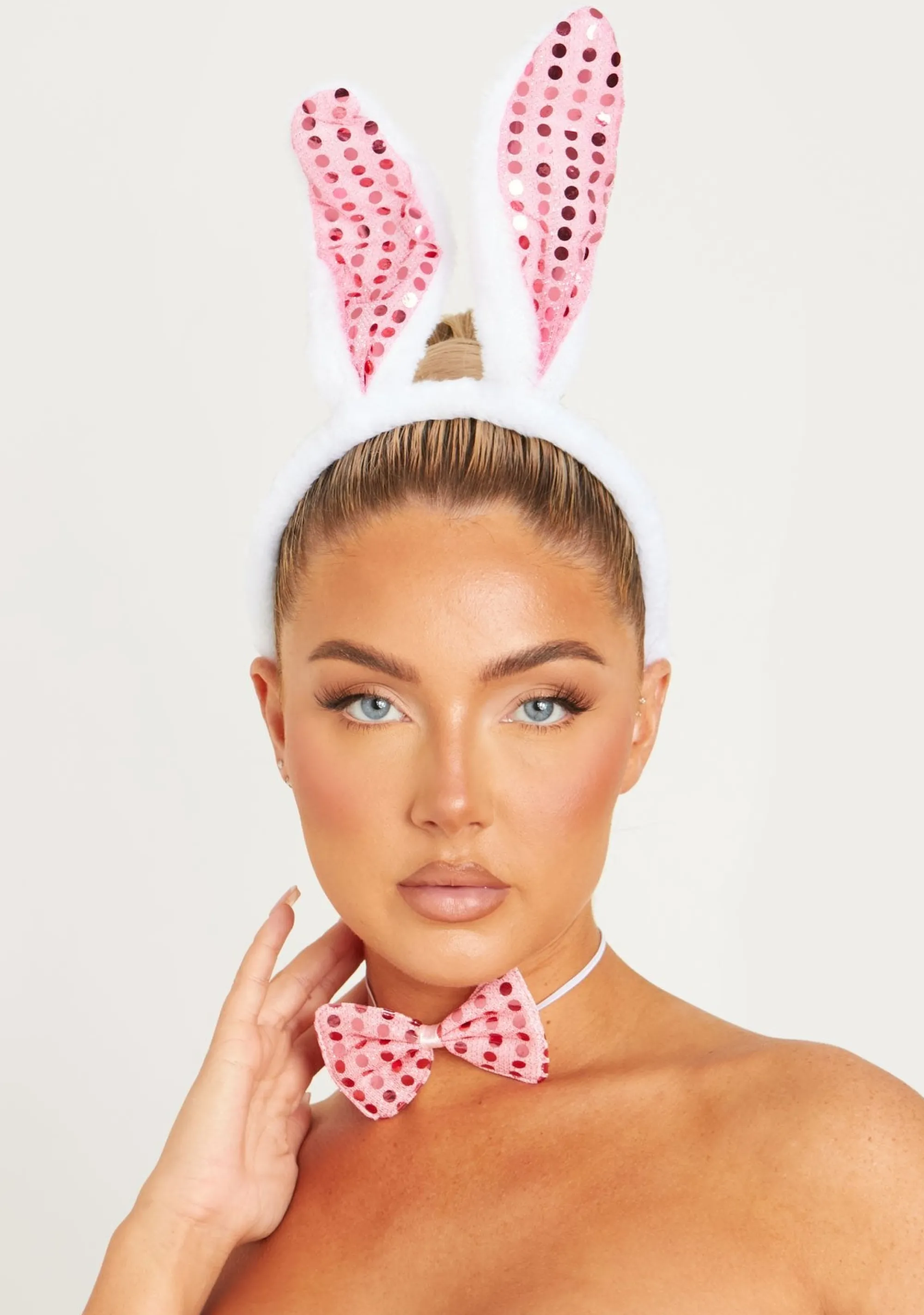 Missy Empire Cady White 3Pc White Fluffy Bunny Costume Set^Women Hair Accessories