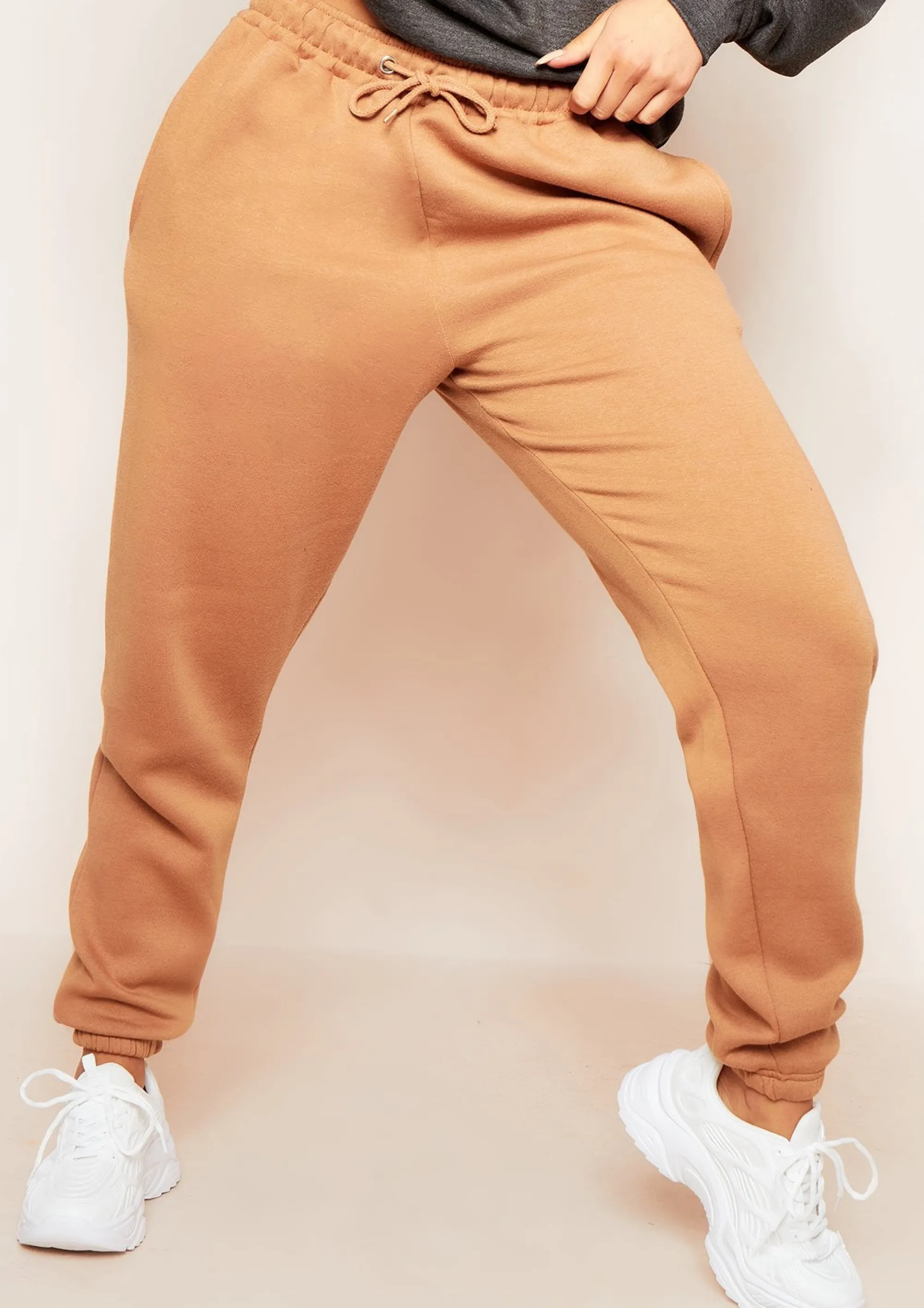 Missy Empire Calis Camel Drawstring Basic Joggers^Women Loungewear