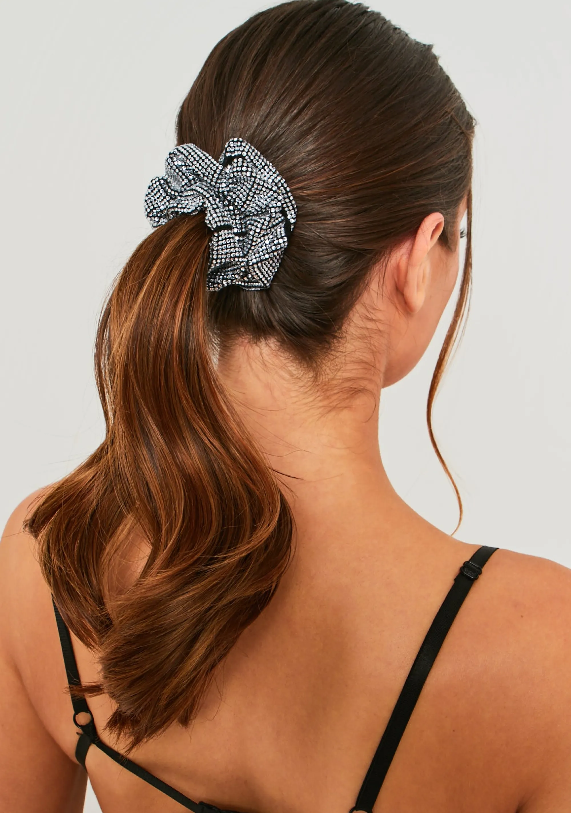 Missy Empire Christie Black Diamante Scrunchie^Women Hair Accessories