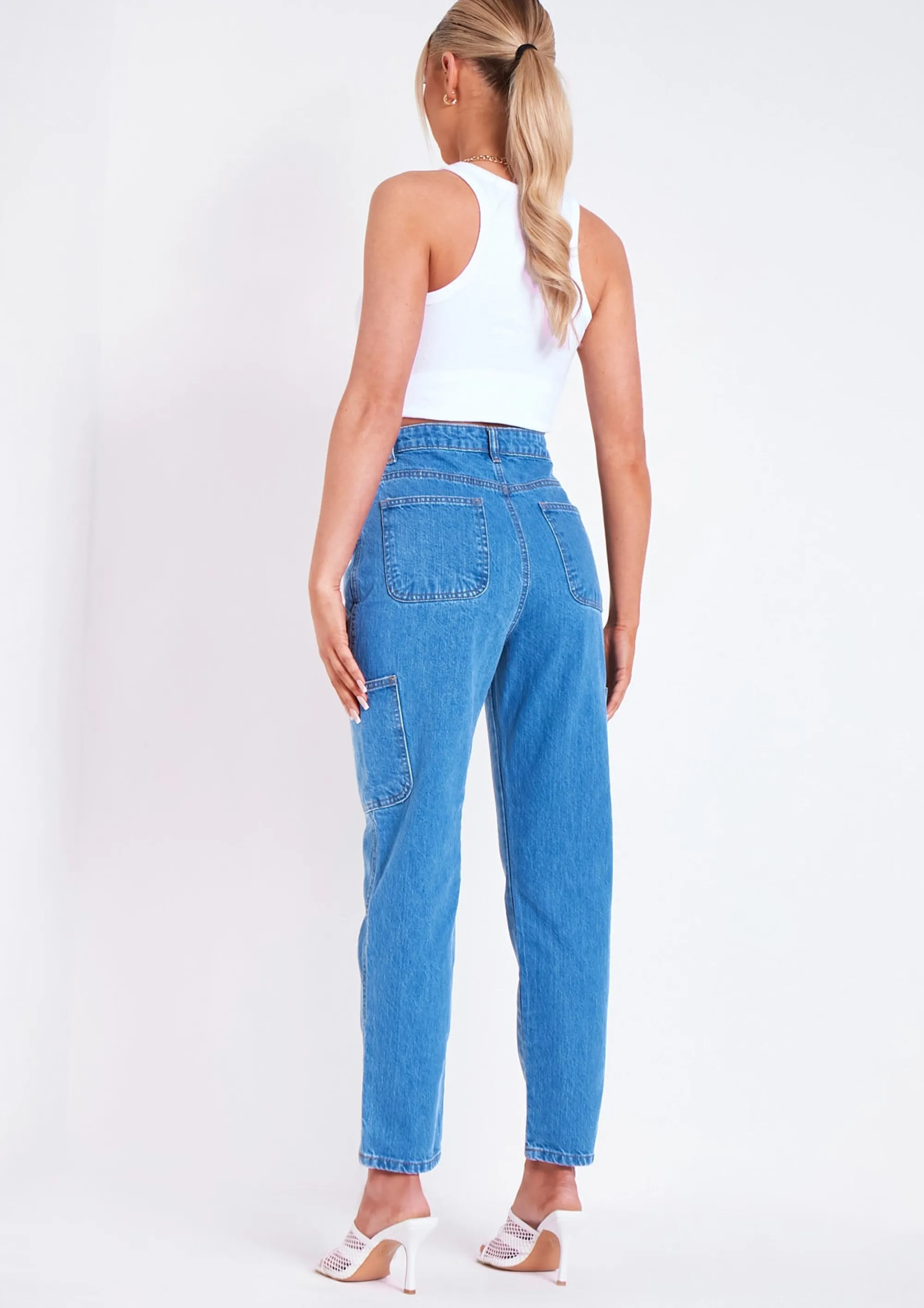 Missy Empire Destinee Denim Cargo Jeans Sale