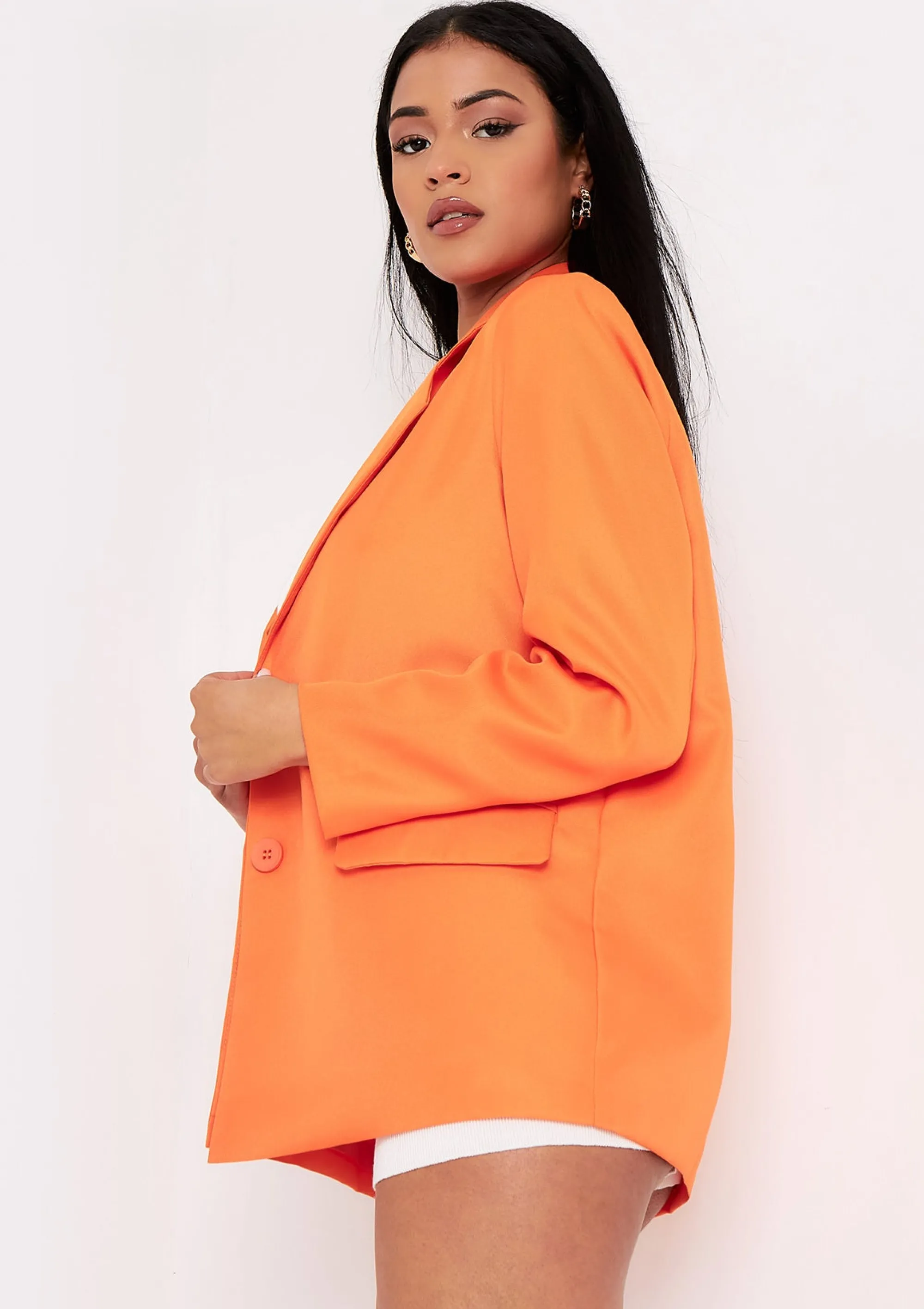 Missy Empire Elise Orange Tailored Oversized Blazer Clearance