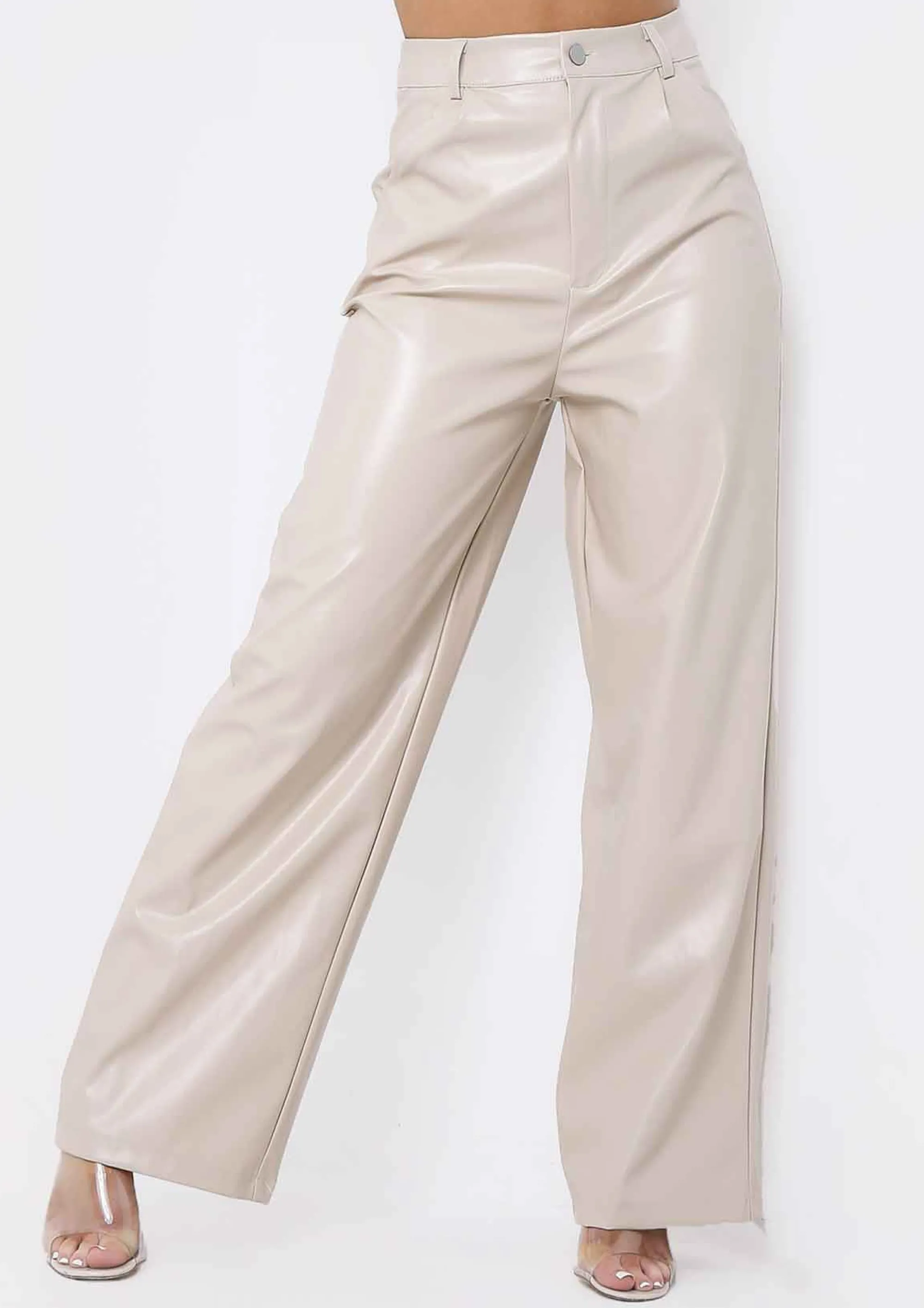 Missy Empire Emily Stone Pu Wide Leg Trousers^Women Trousers