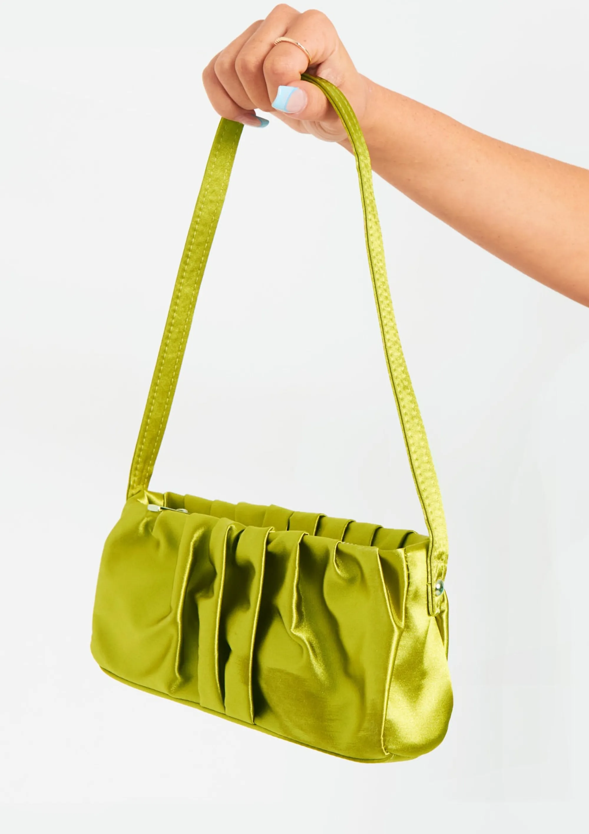 Missy Empire Estella Lime Ruched Handbag^Women Bags & Purses