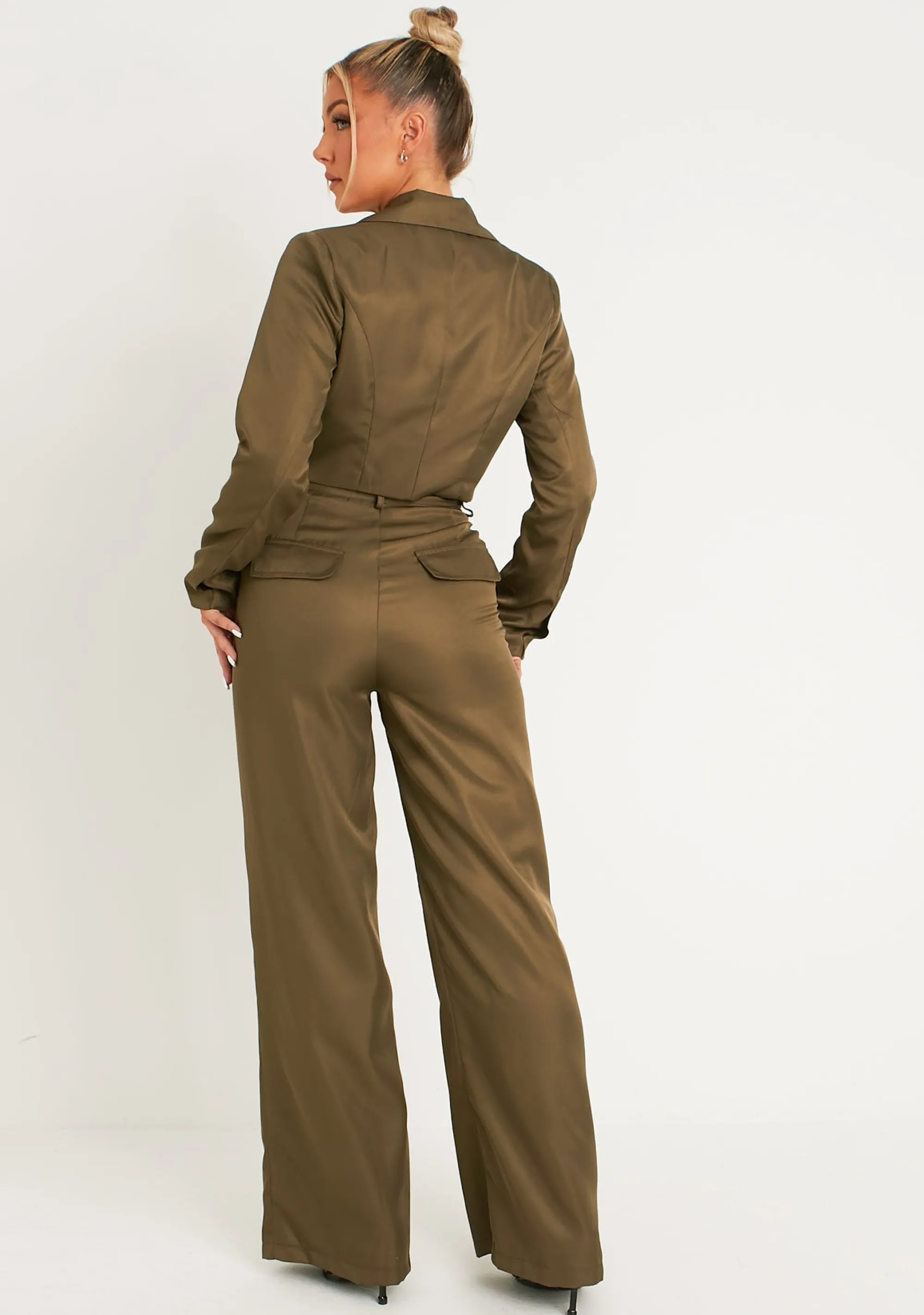 Missy Empire Farrah Khaki Tailored Belted Trousers^Women Trousers