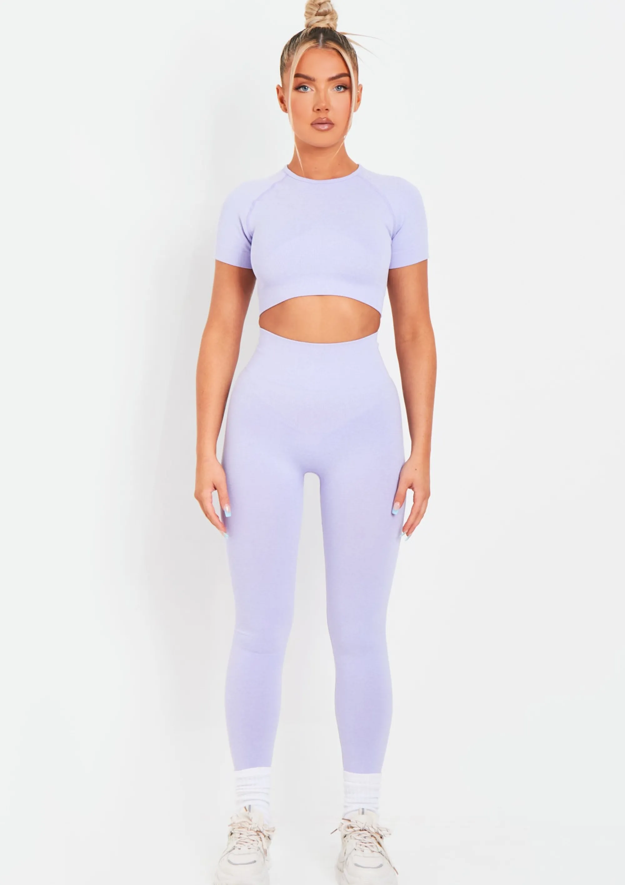 Missy Empire Frankie Lilac Seamless Gym Co-Ord^Women Seamless & Shapewear