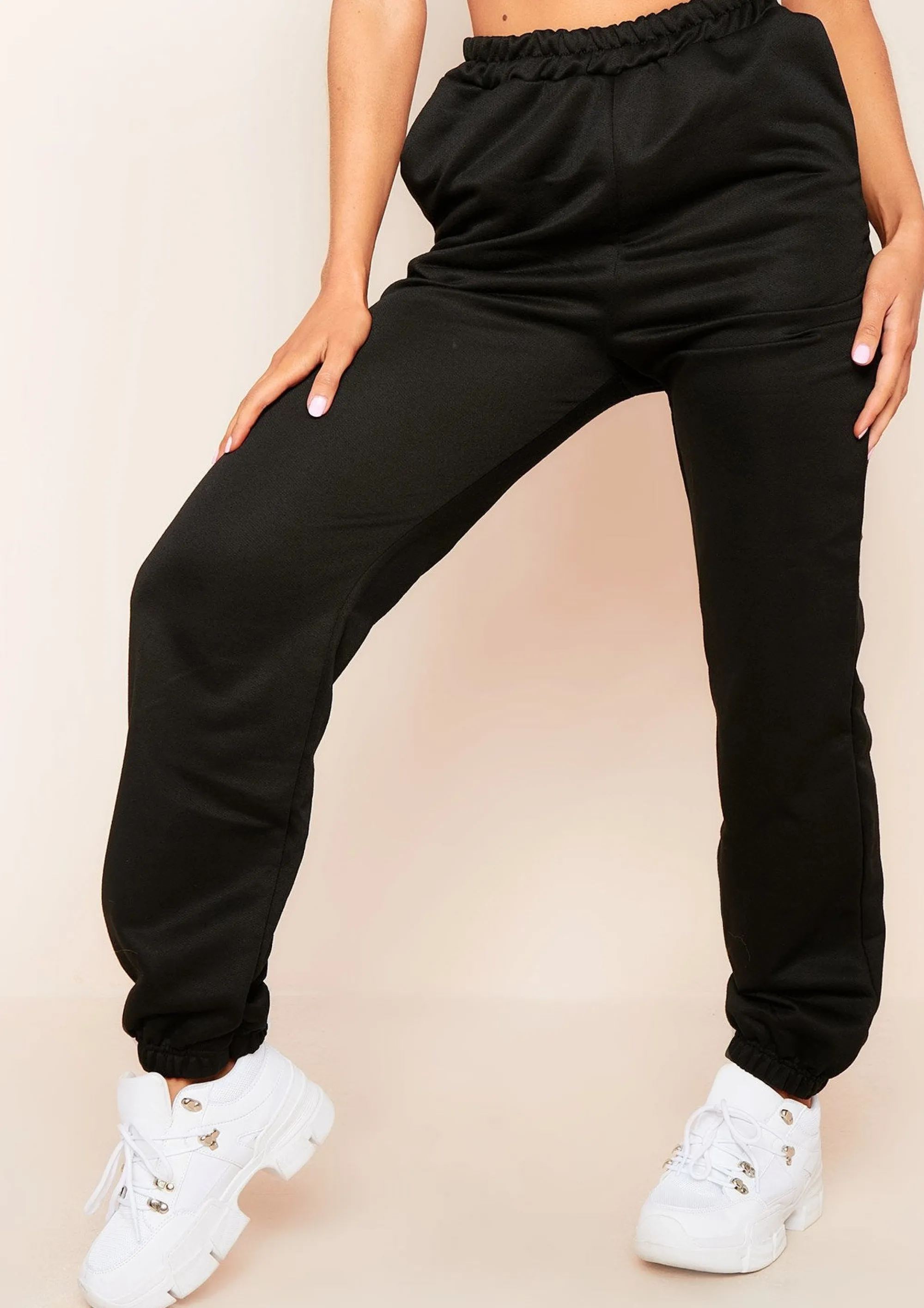 Missy Empire Hilma Black Casual Loopback Joggers Cheap