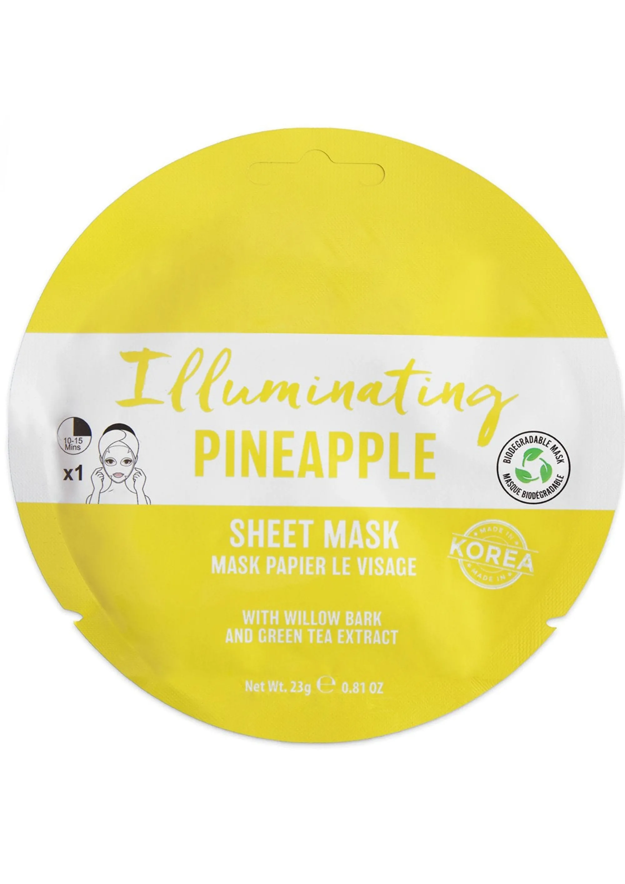 Missy Empire Illuminating Pineapple Sheet Face Mask^Women Beauty