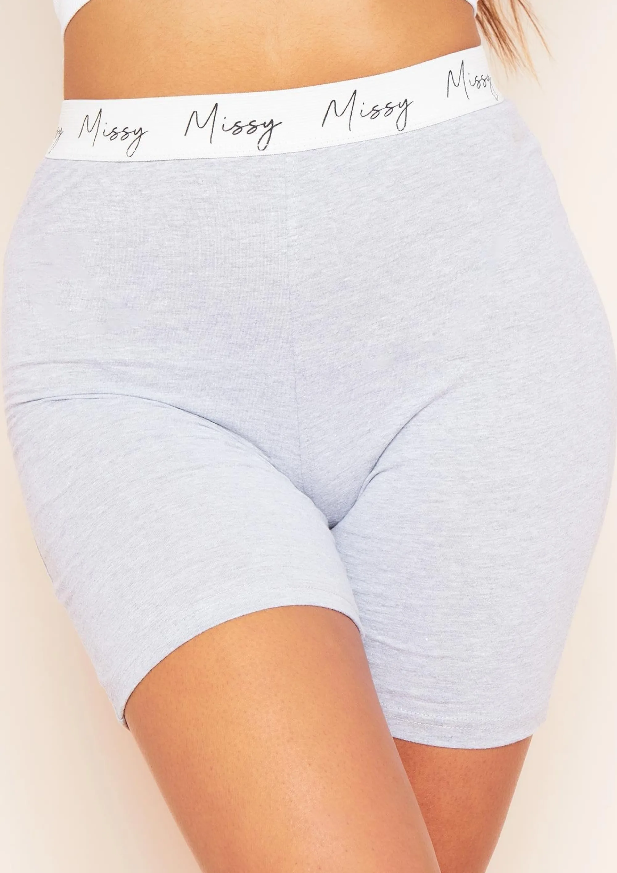 Missy Empire Irina Grey Missy High Waisted Jersey Cycle Short^Women Shorts