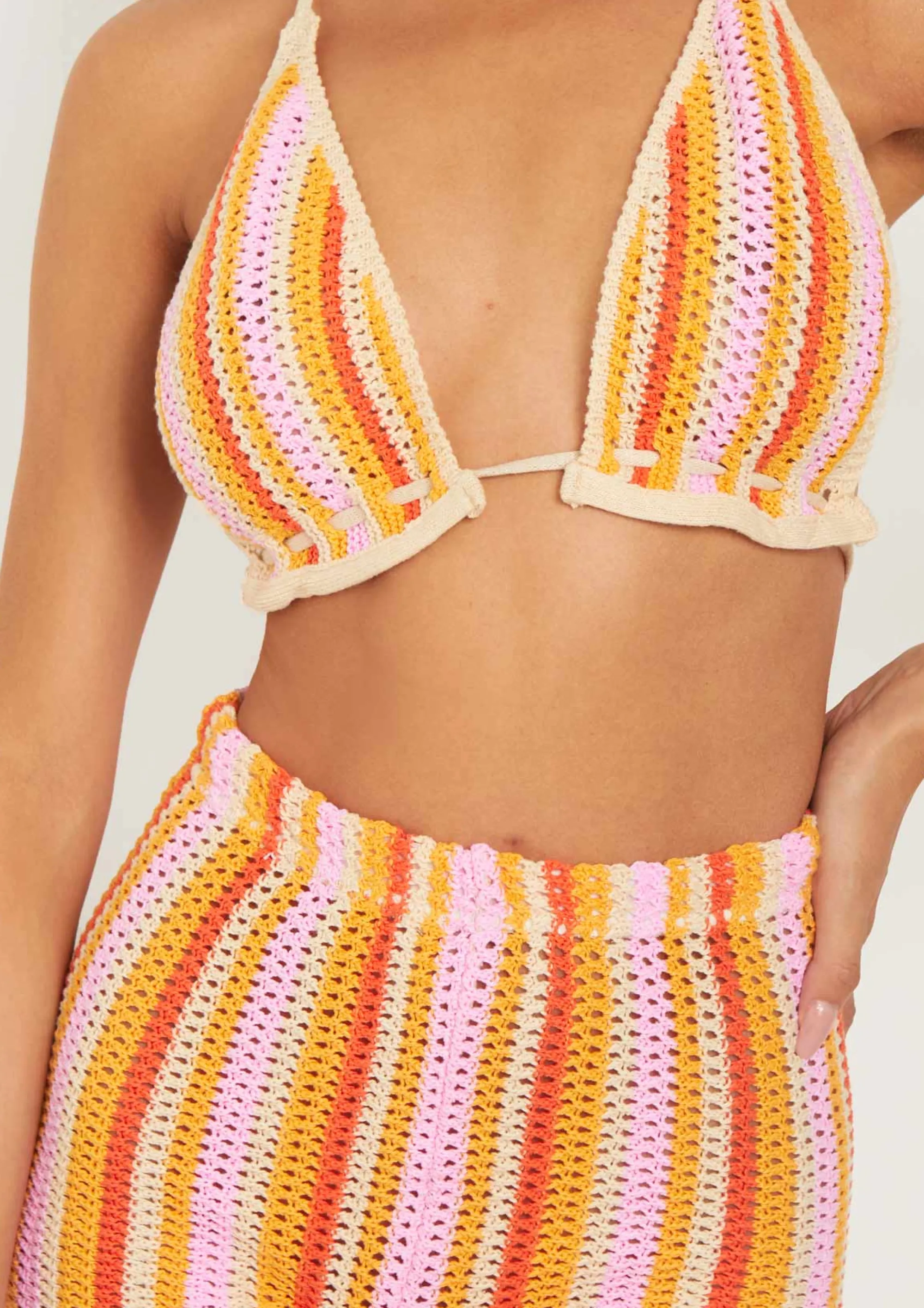 Missy Empire Kylee Multi Crochet Knitted Bralet Best