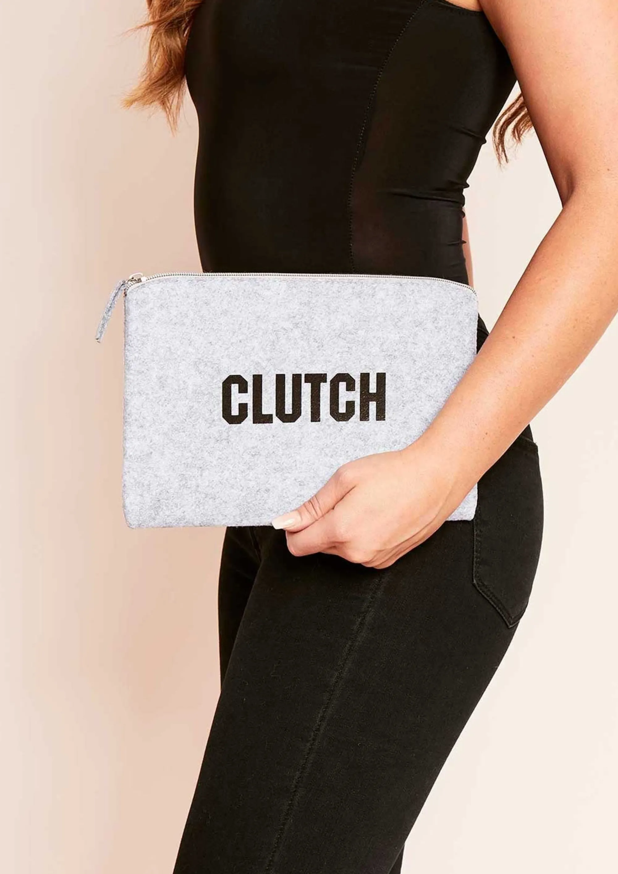 Missy Empire Lara Grey Slogan Clutch Bag^Women Bags & Purses