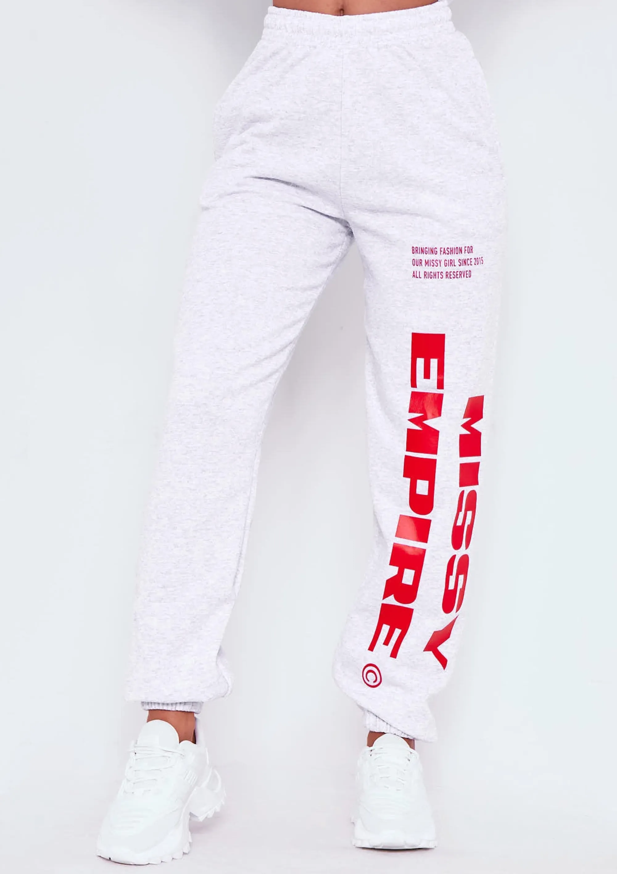 Missy Empire Layla Grey Slogan Joggers New