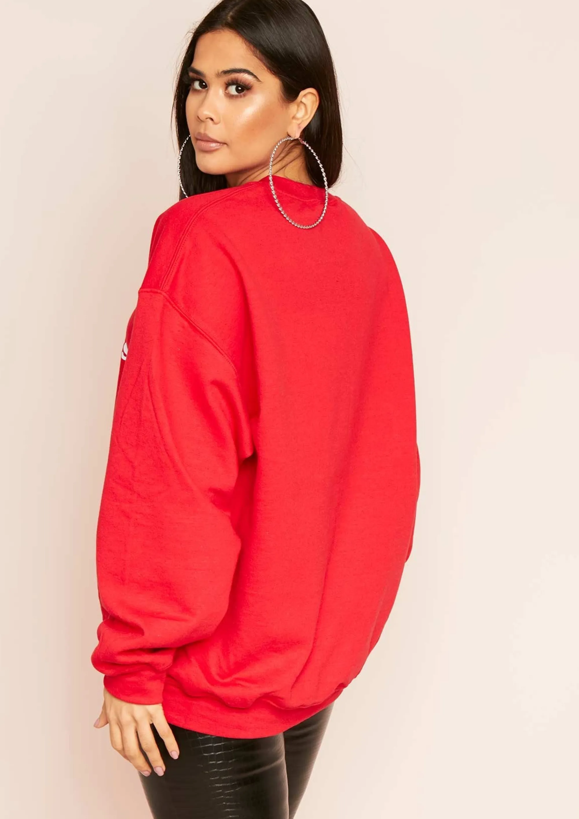 Missy Empire Lissy Red 'Mince Pies Before Guys' Christmas Slogan Sweatshirt Best