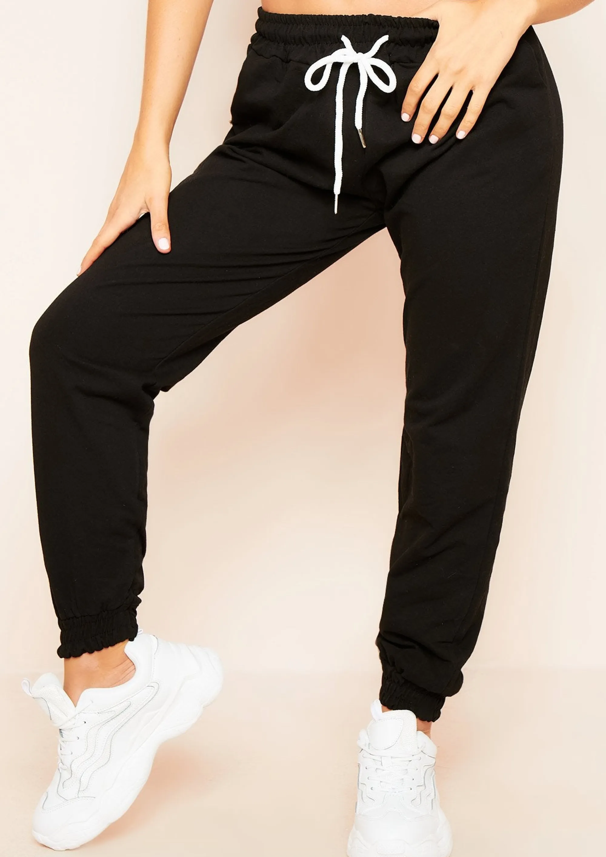 Missy Empire Marie Black Drawstring Casual Joggers^Women Loungewear