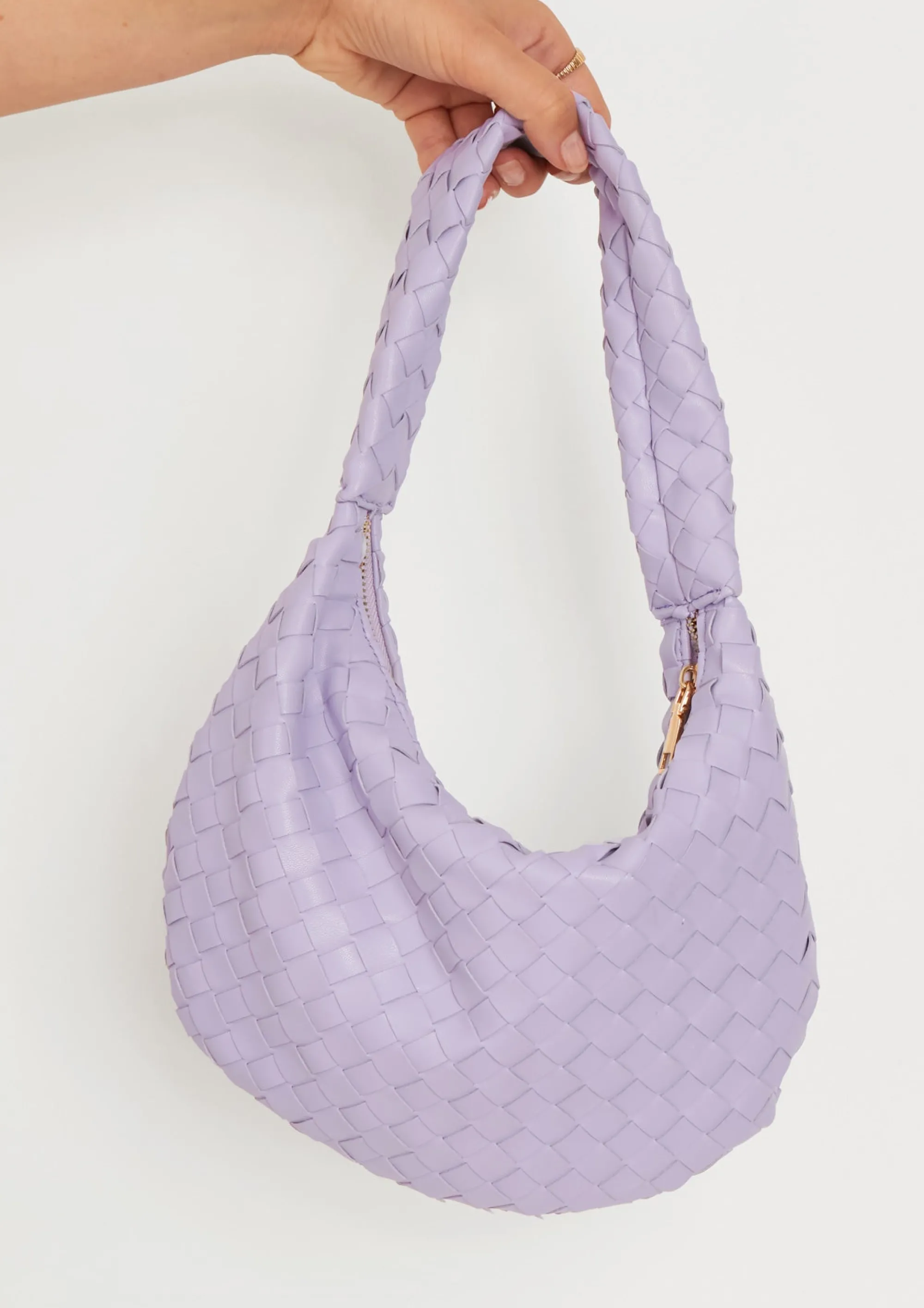 Missy Empire Marion Lilac Woven Shoulder Bag^Women Bags & Purses