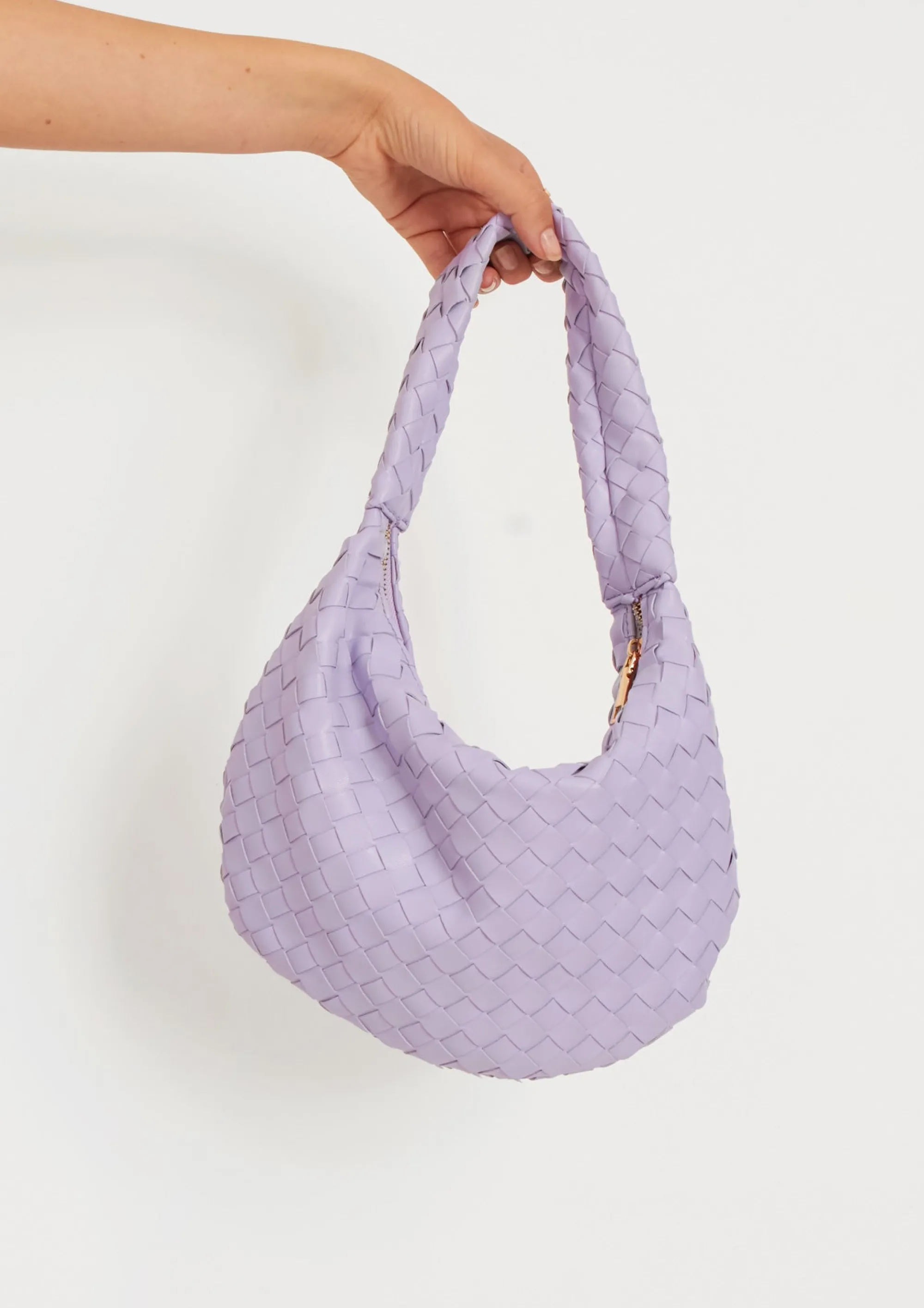 Missy Empire Marion Lilac Woven Shoulder Bag^Women Bags & Purses