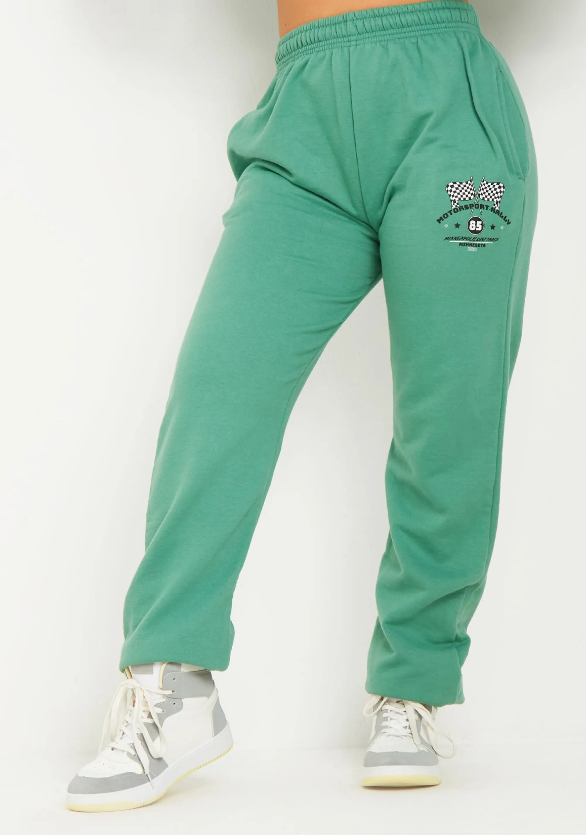 Missy Empire Marnie Washed Green Motocross Jogger^Women Tracksuits