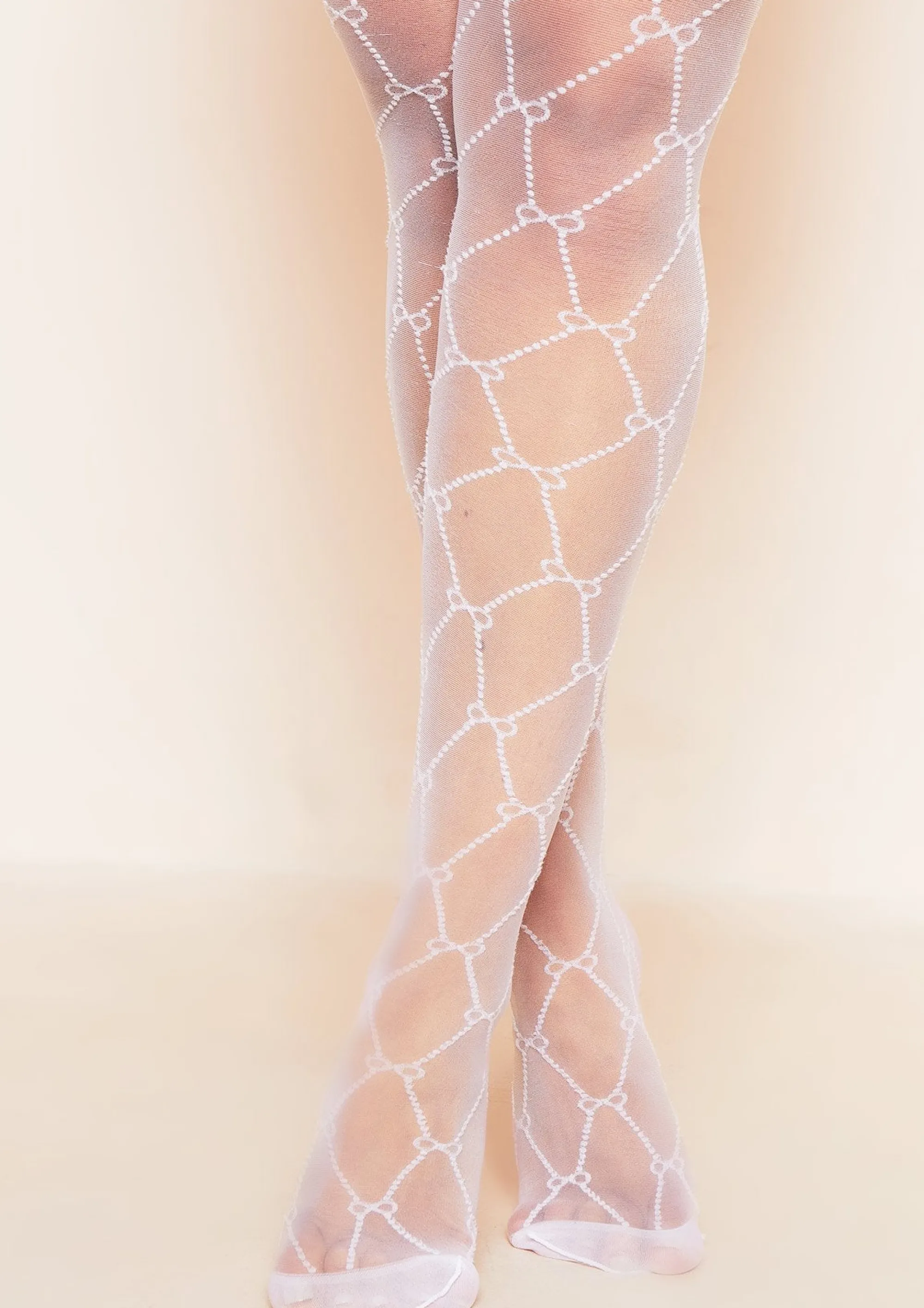 Missy Empire Milani White Patterned Tights^Women Socks & Tights