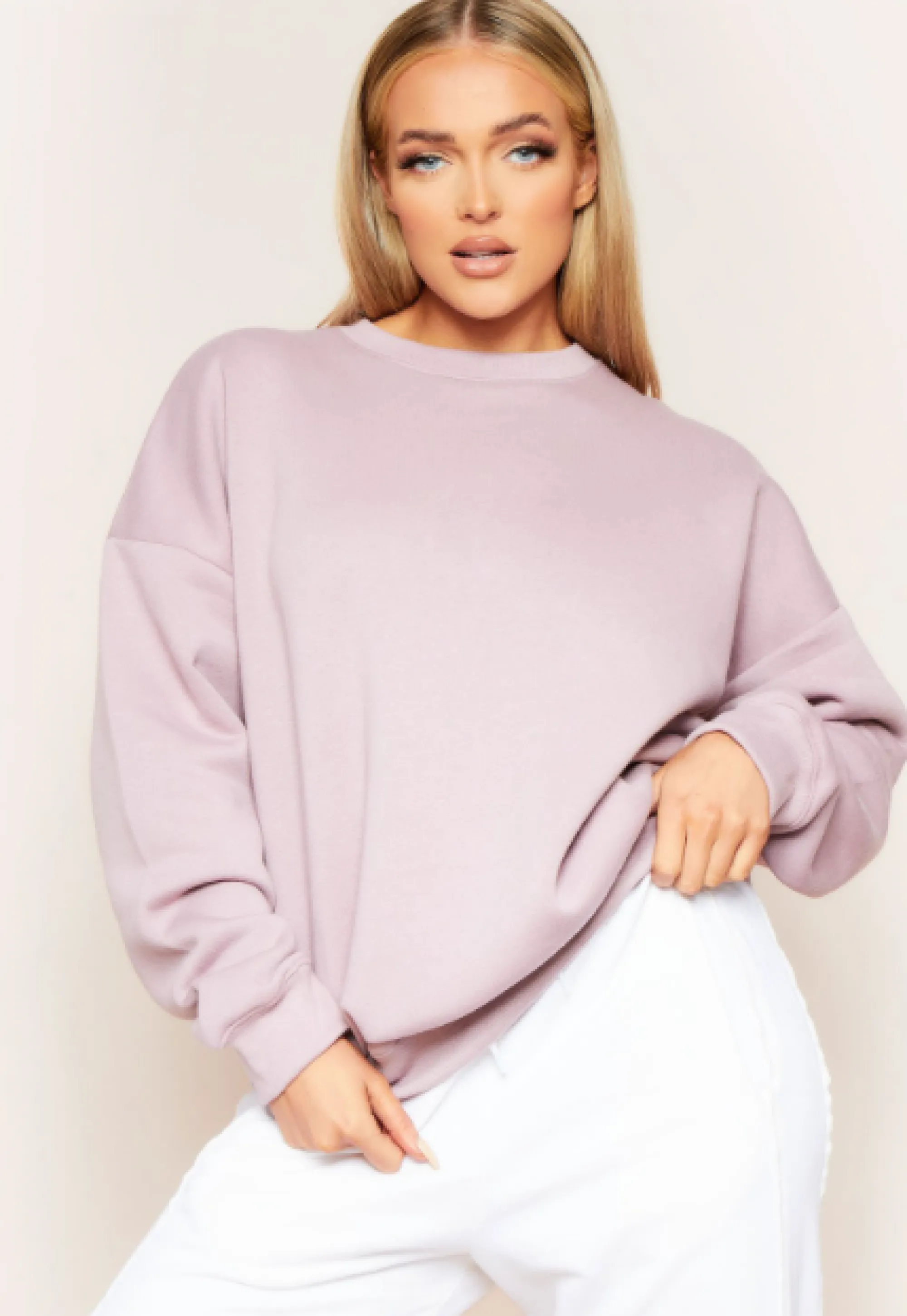 Missy Empire Mona Mauve Washed Oversized Sweatshirt Store