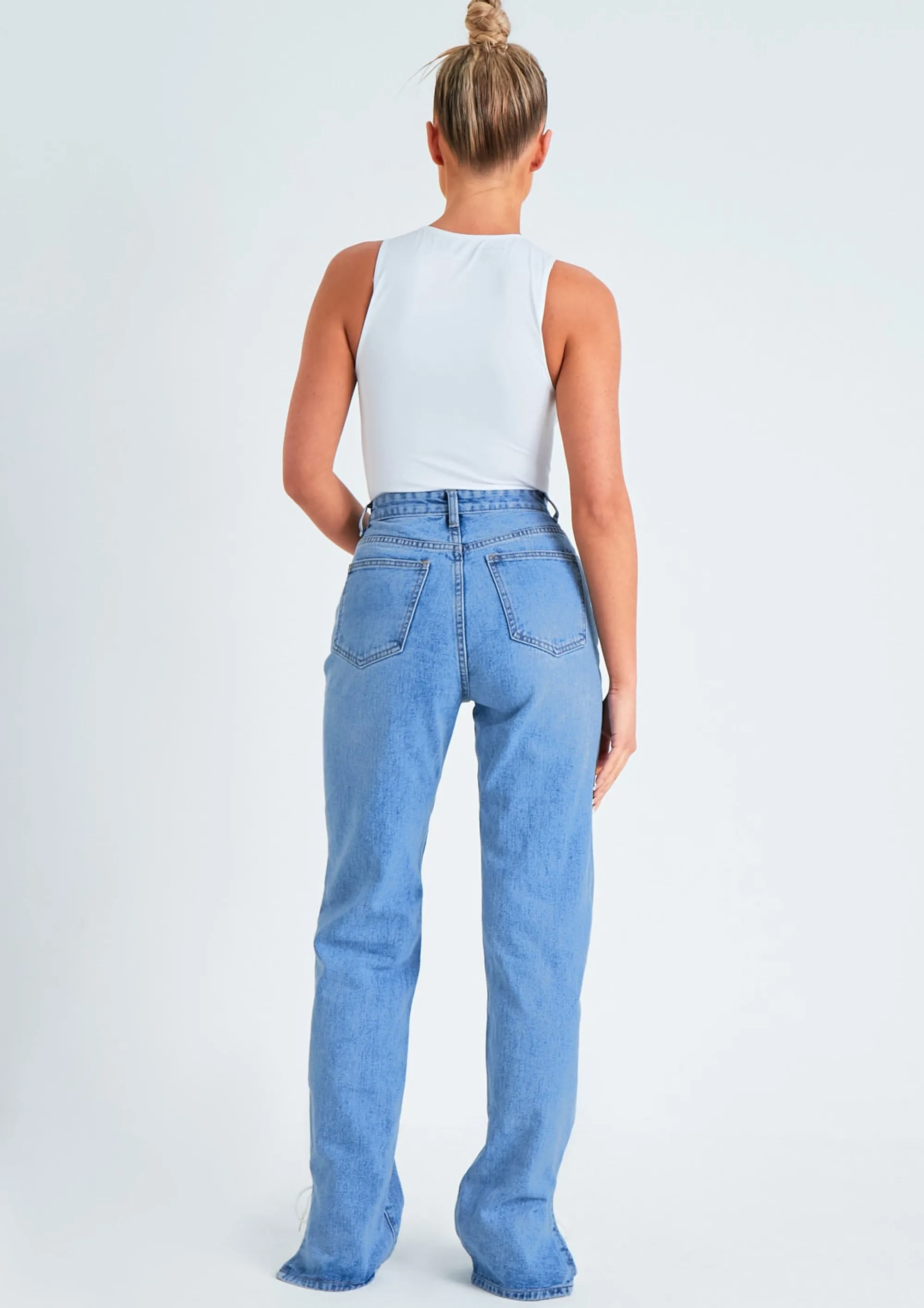 Missy Empire Perrie Denim Straight Leg Split Detail Jeans Best