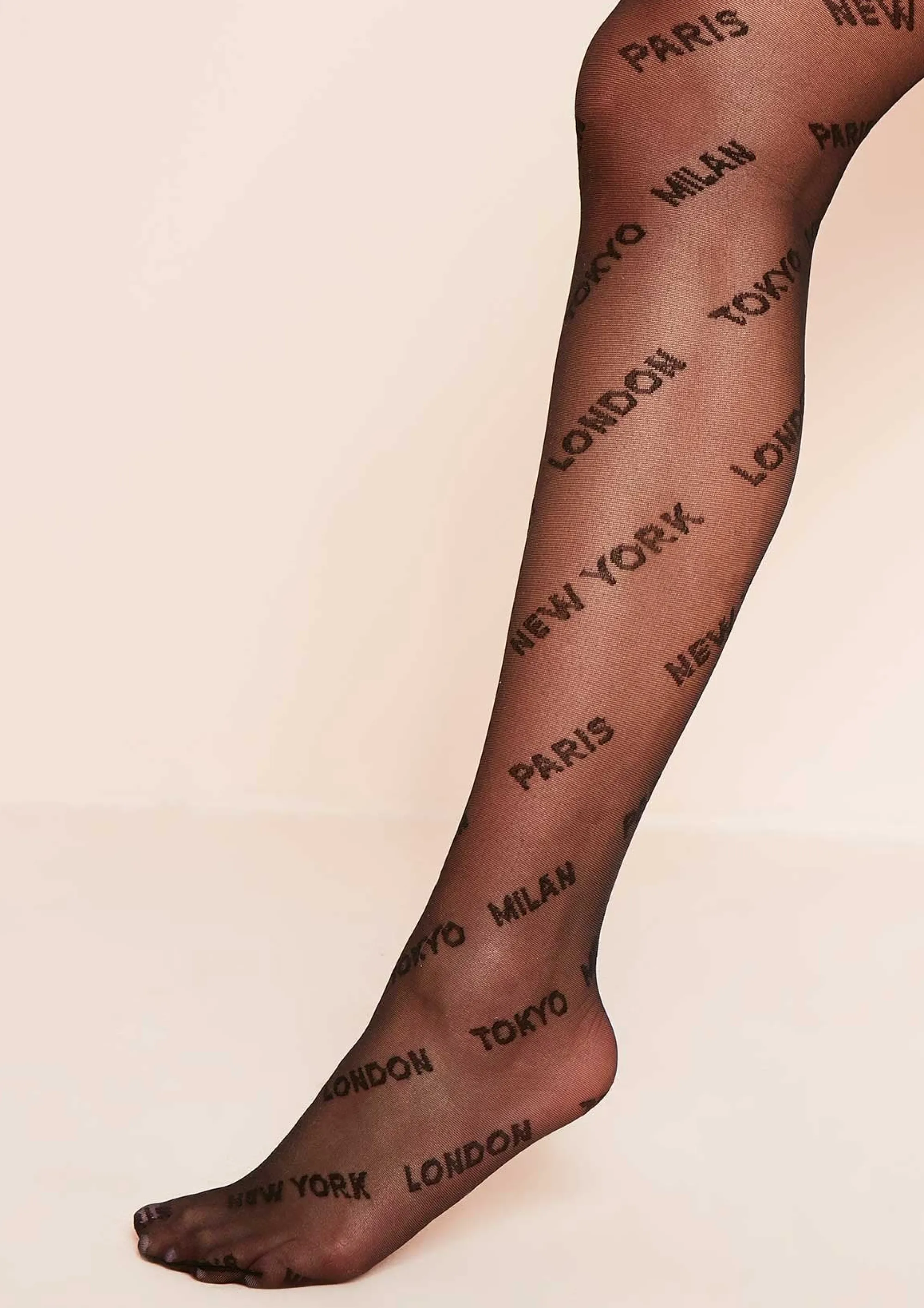 Missy Empire Reeya Black Slogan Print Tights^Women Socks & Tights