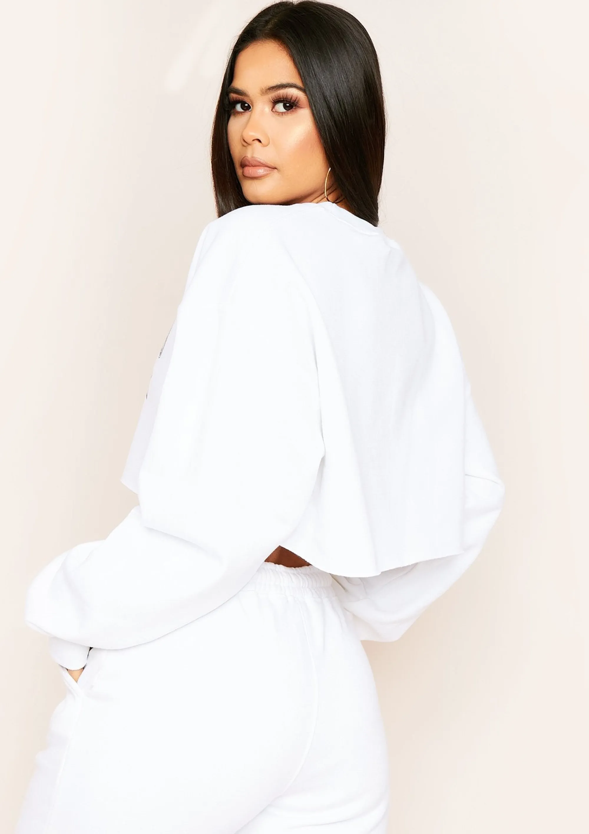 Missy Empire Rita White Los Angeles Slogan Graphic Oversized Sweatshirt^Women Loungewear
