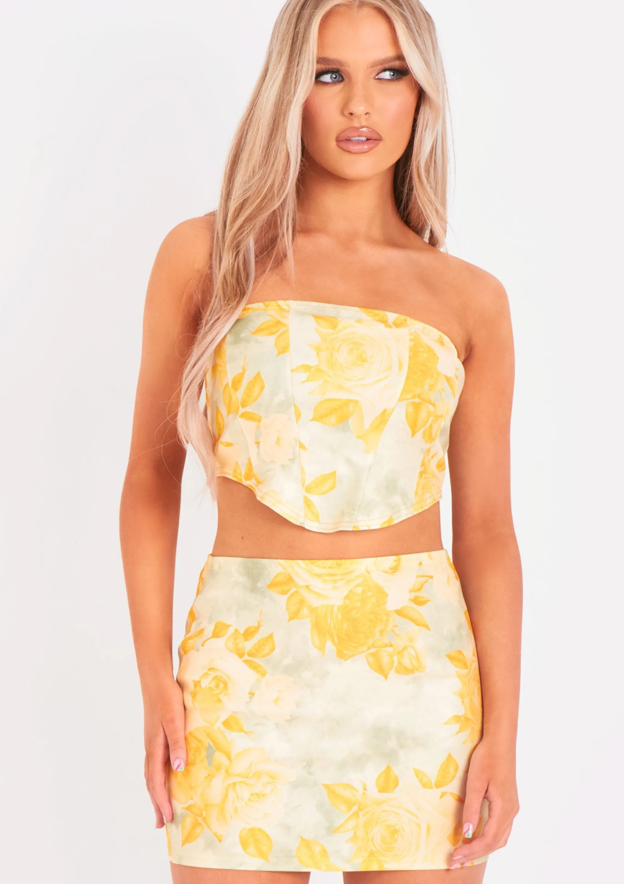 Missy Empire Rivka Floral Print Bengaline Corset Top Fashion
