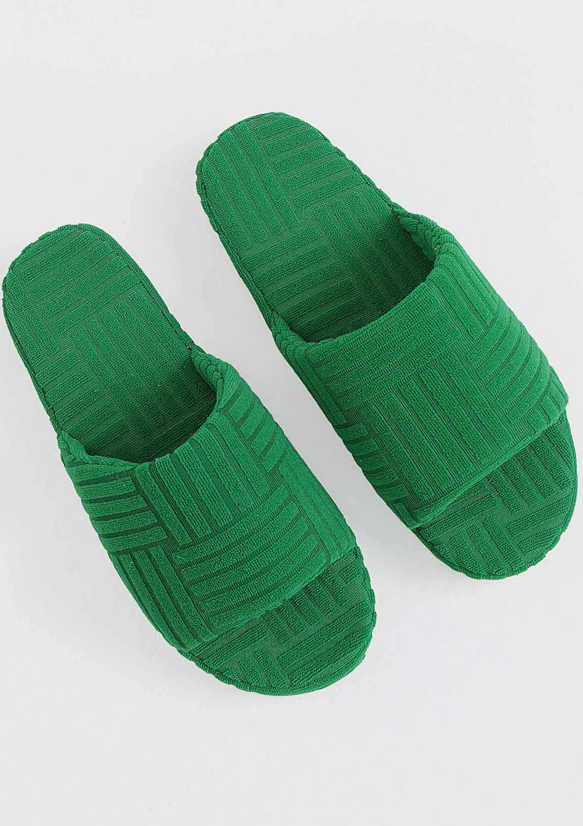 Missy Empire Rochelle Green Terry Slides^Women Sandals