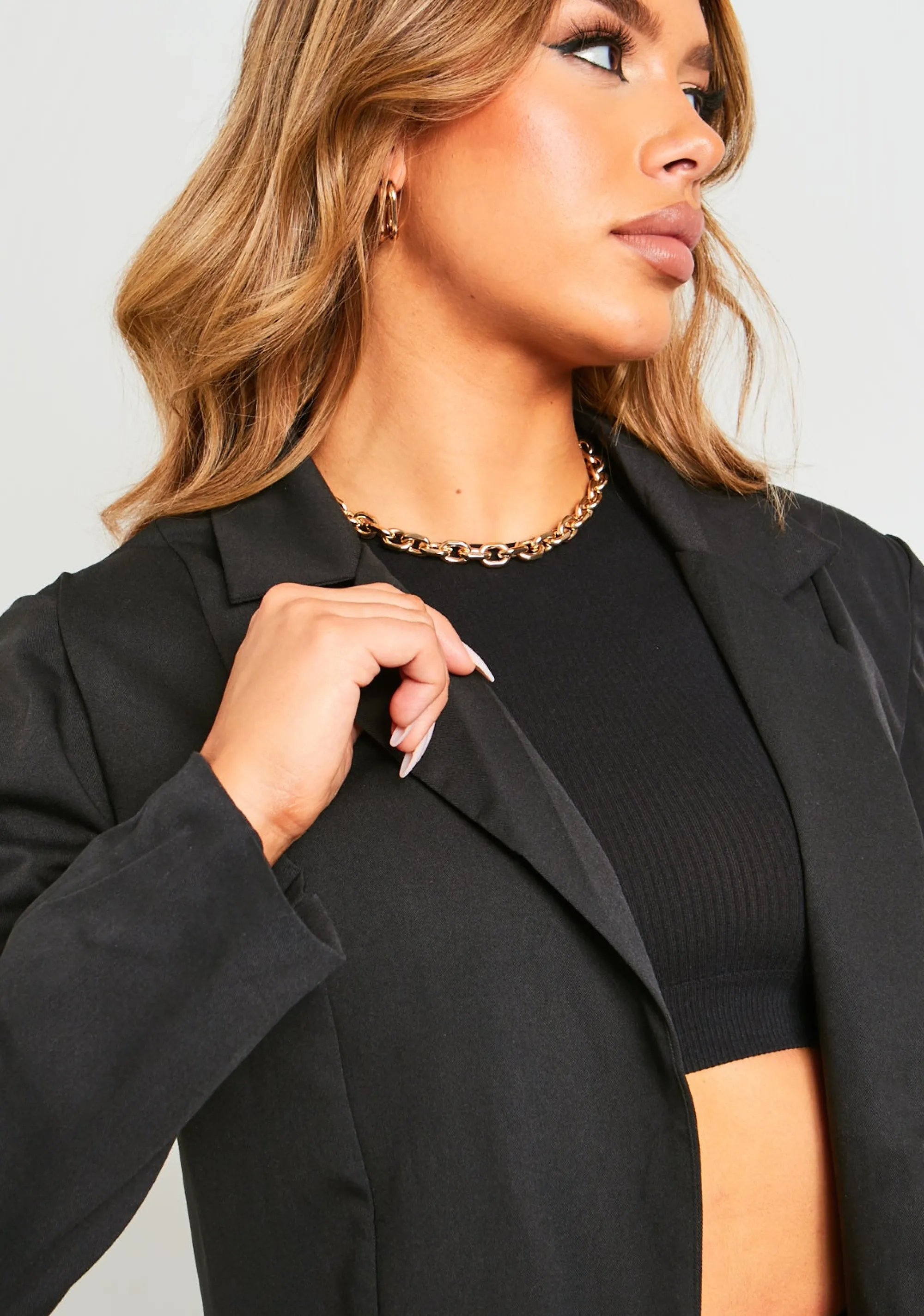 Missy Empire Sabrina Black Tailored Oversized Blazer Cheap