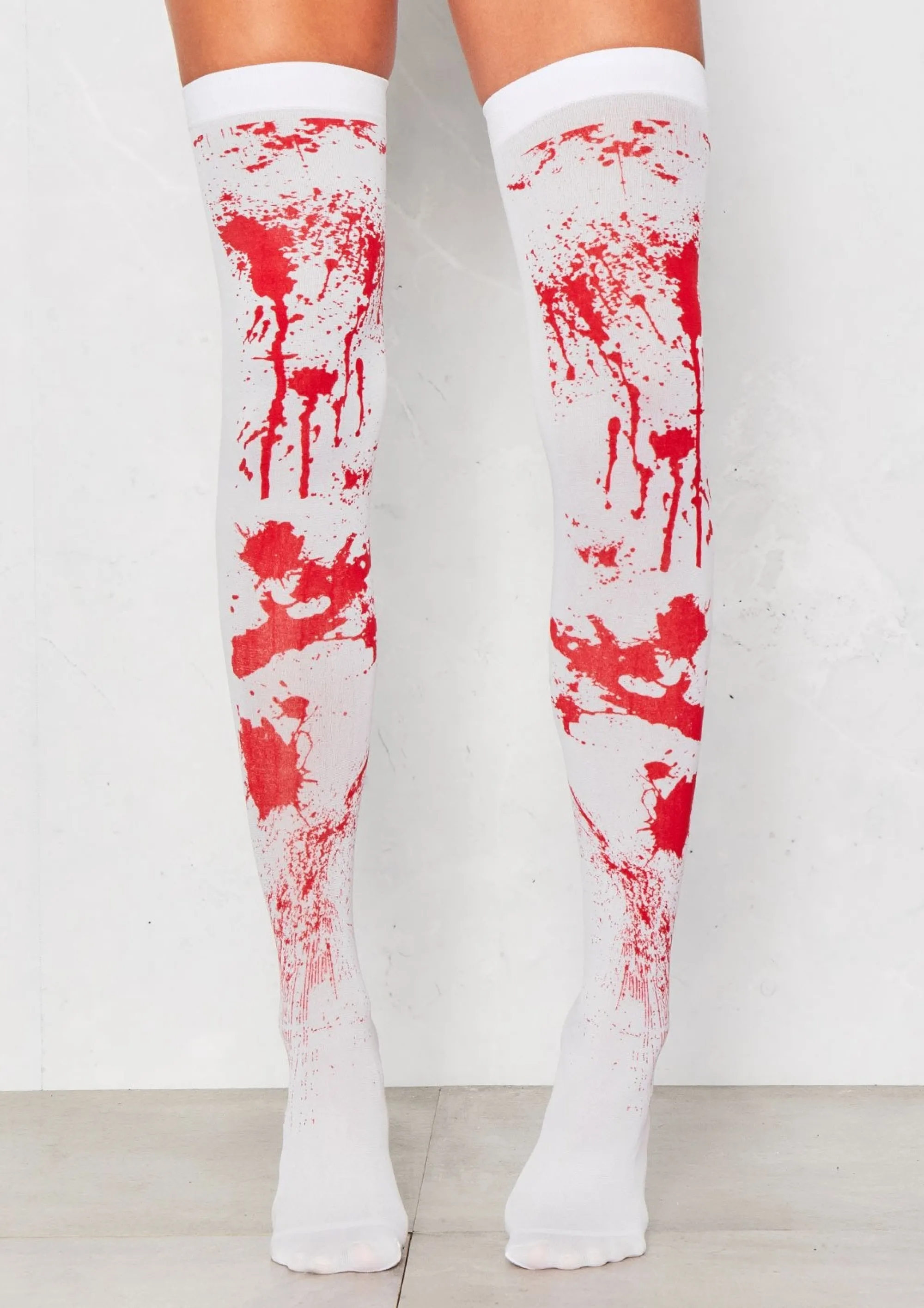 Missy Empire Salem White Blood Stain Halloween Stockings^Women Socks & Tights