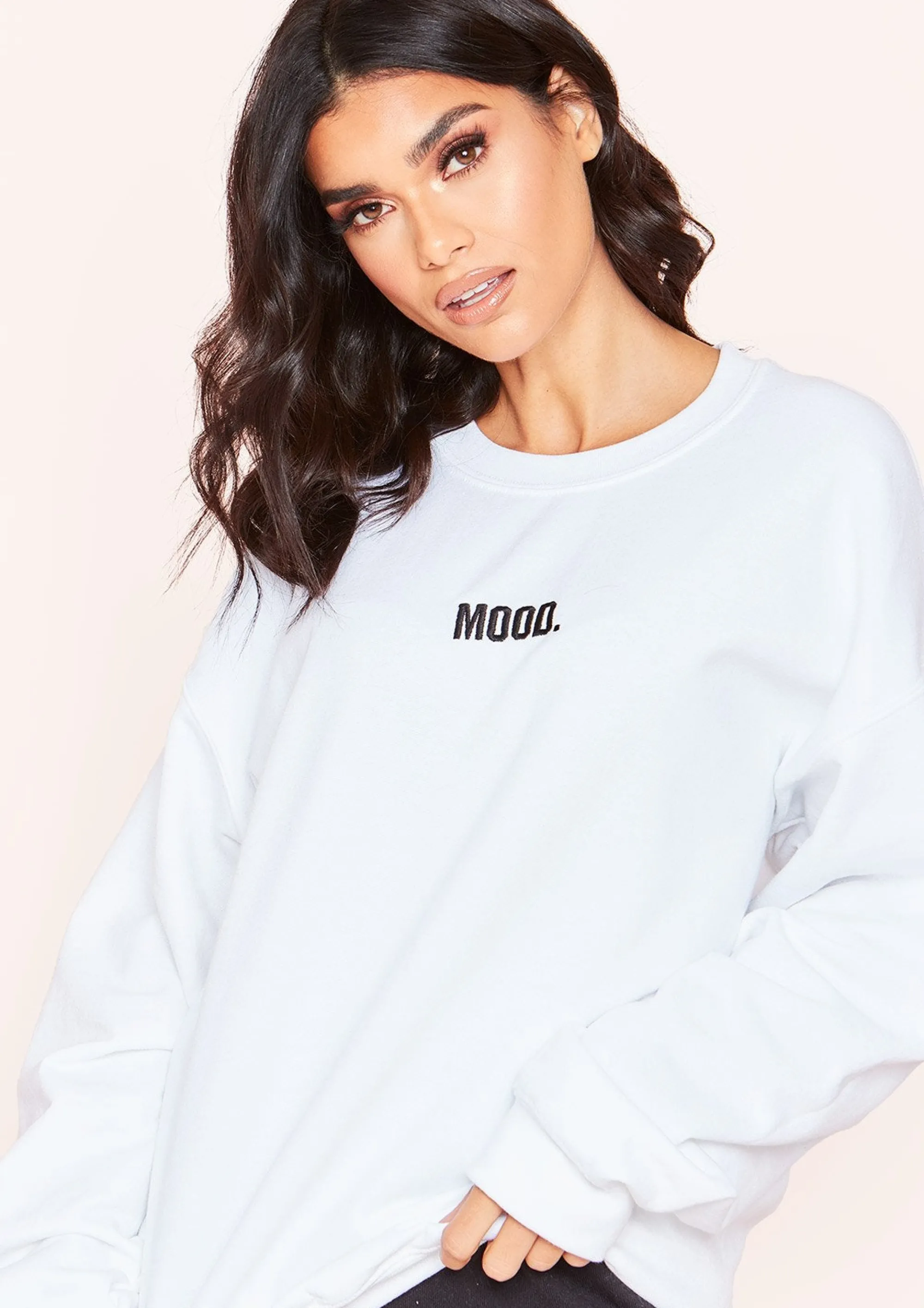 Missy Empire Scarlet White Mood Slogan Oversized Sweatshirt Store