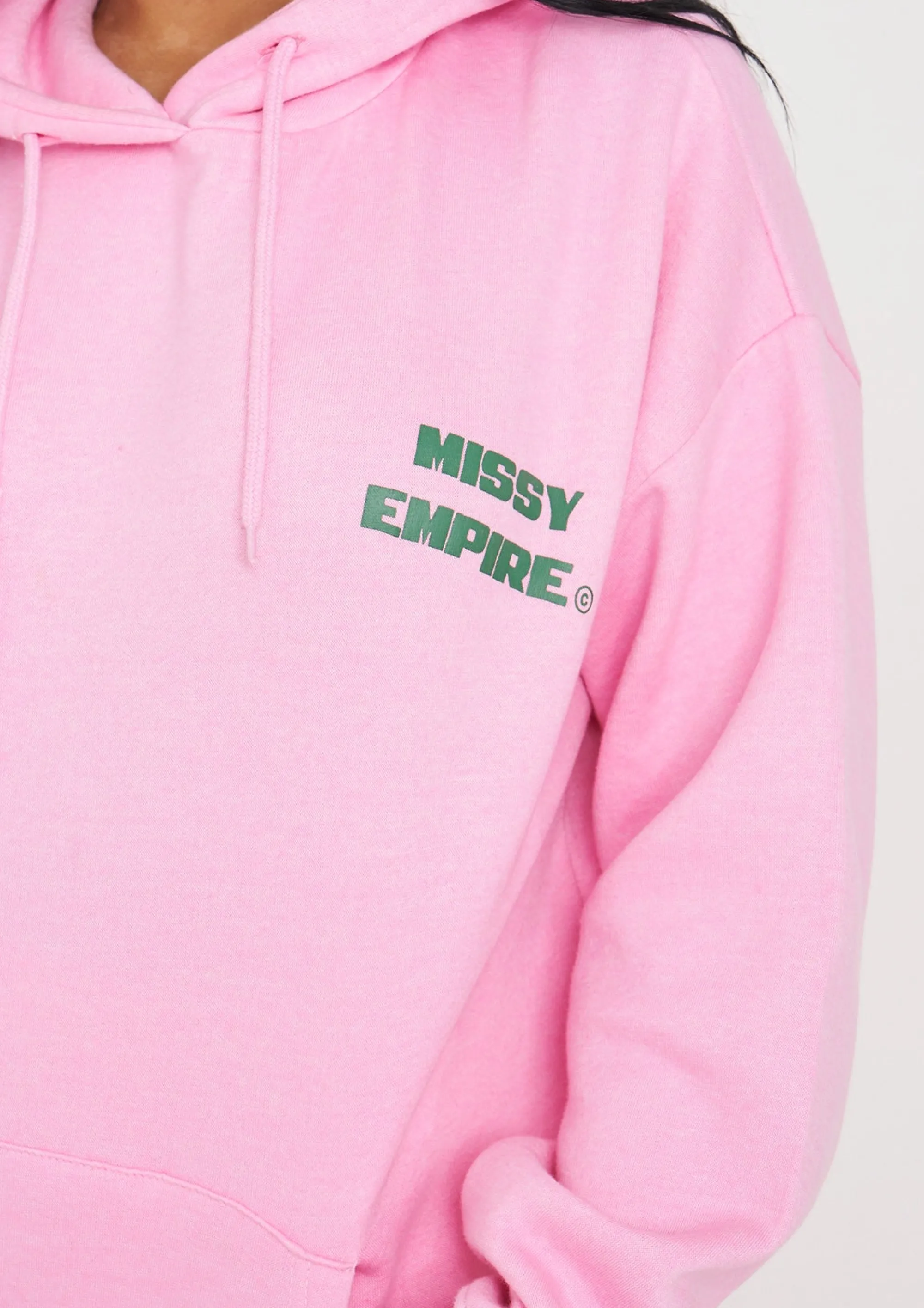 Missy Empire Serena Baby Pink Printed Oversized Hoodie^Women Tracksuits