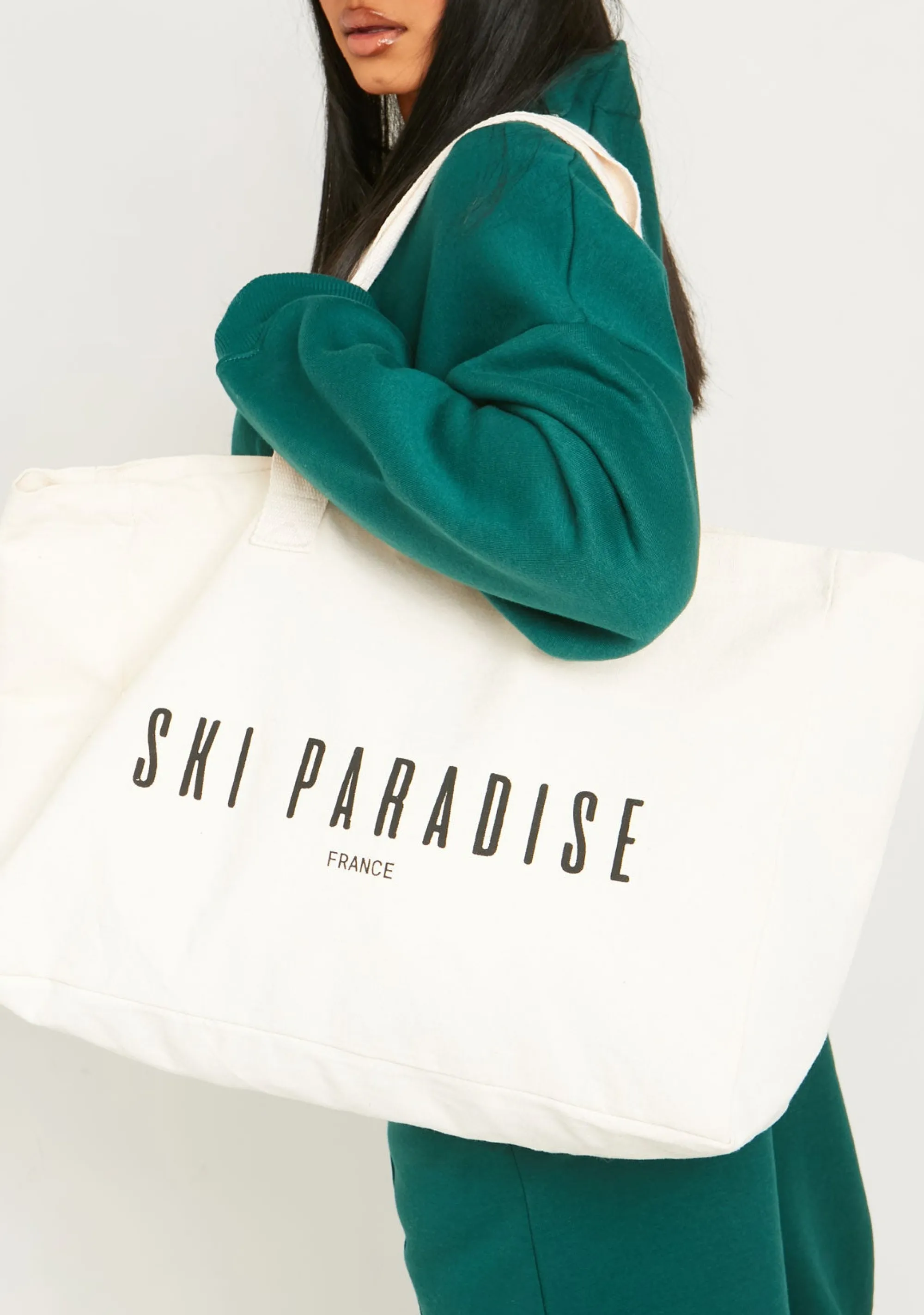 Missy Empire Shyla Cream Ski Paradise Tote Bag^Women Bags & Purses