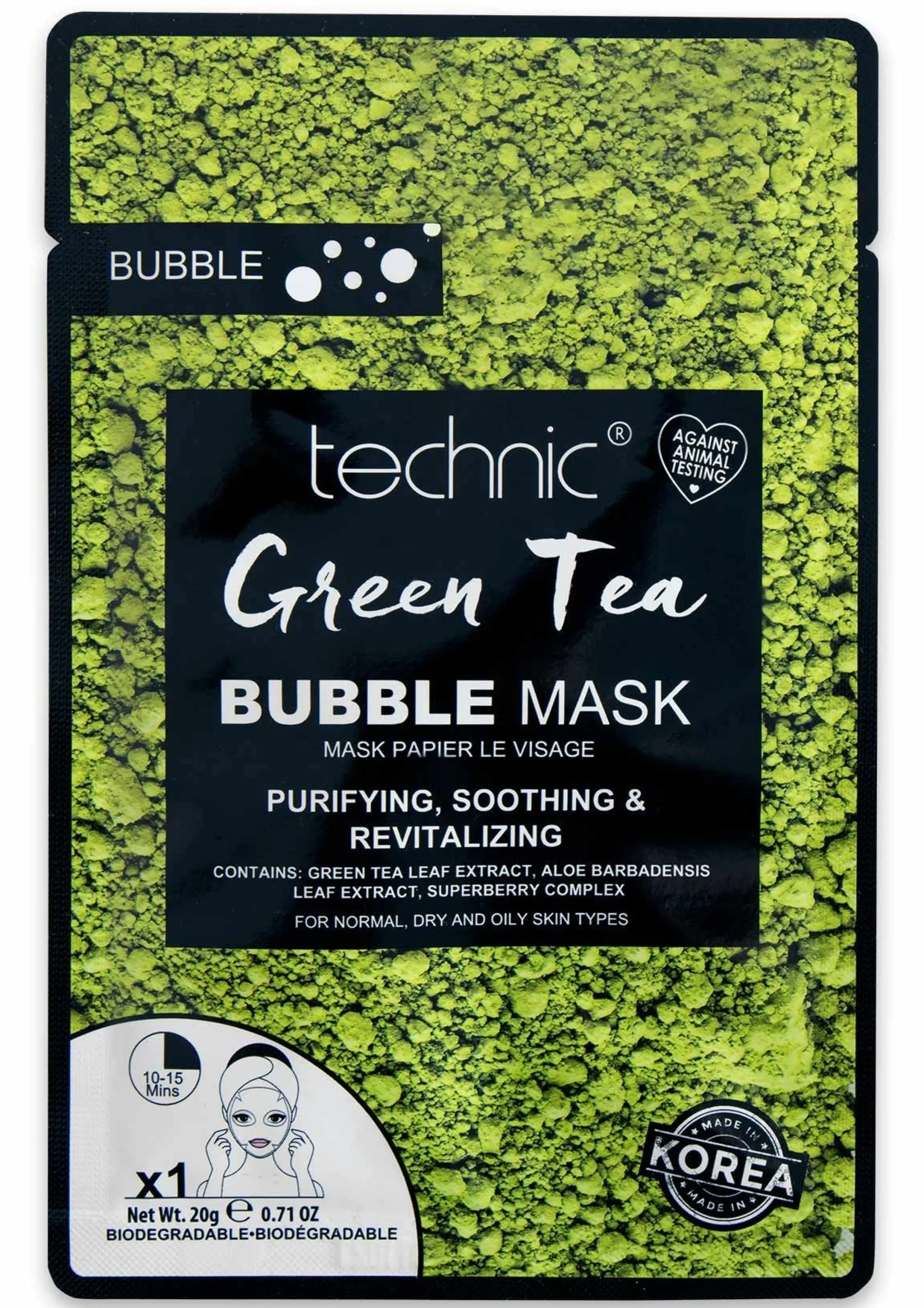 Missy Empire Technic Green Tea Bubble Face Mask^Women Beauty