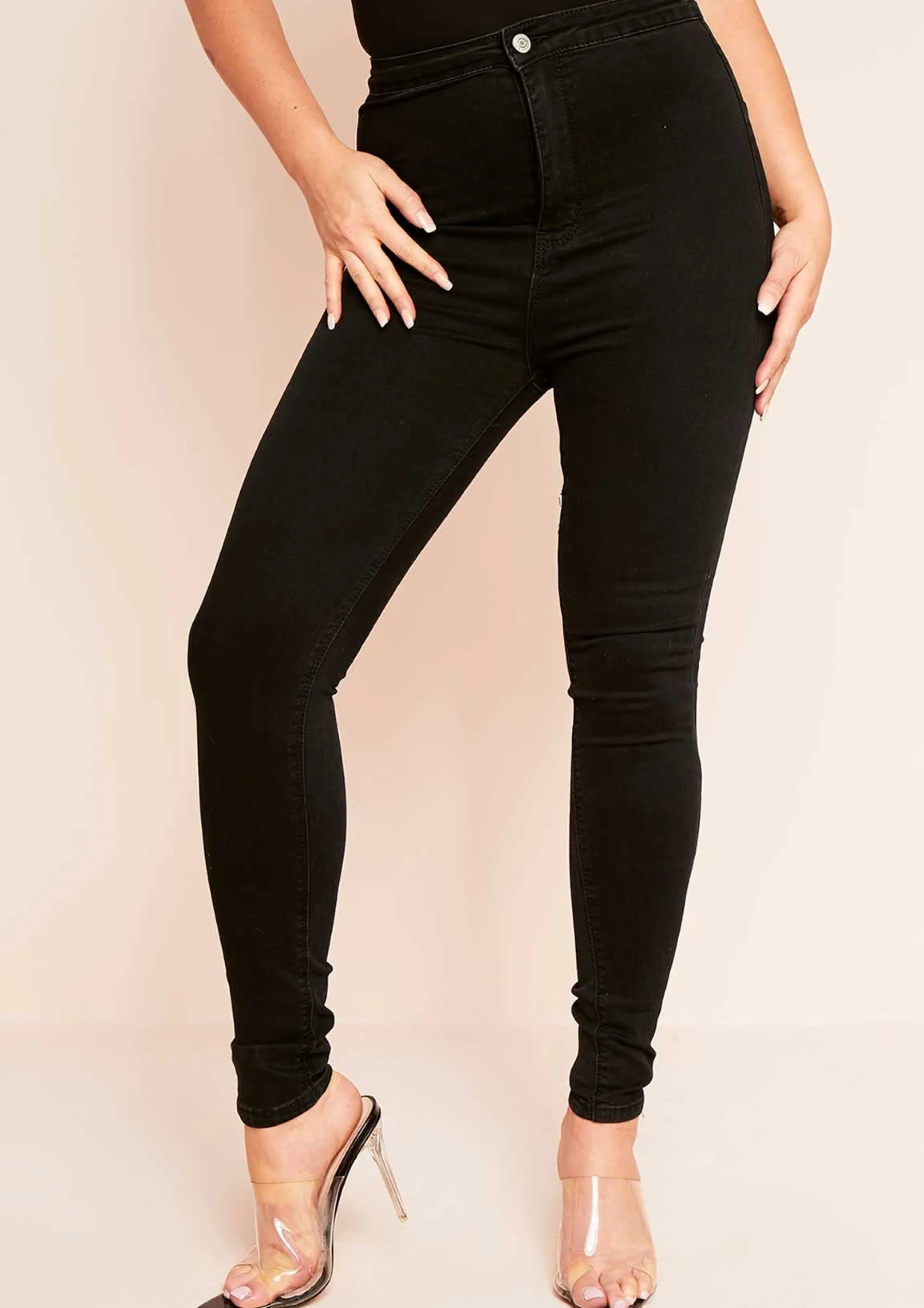 Missy Empire Tora Black Denim Skinny Jeans Clearance