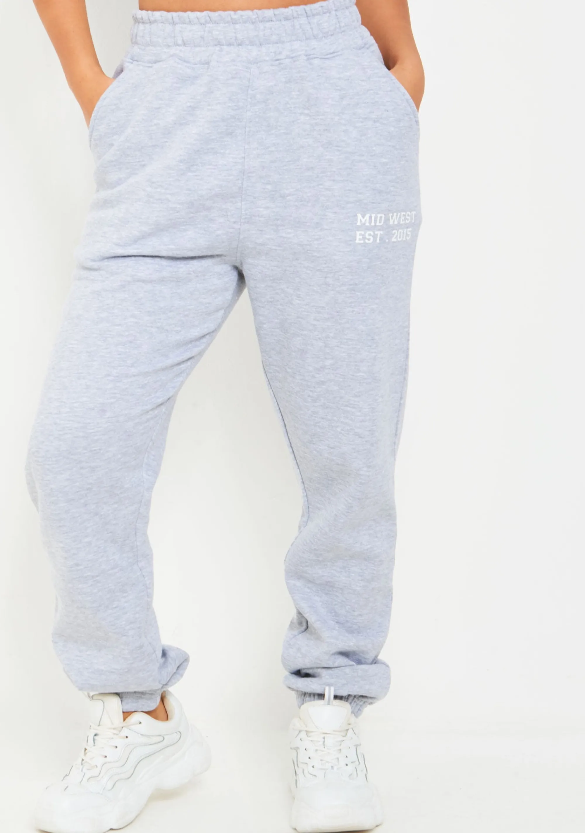 Missy Empire Tyra Grey 90's Cuffed Jogger^Women Loungewear